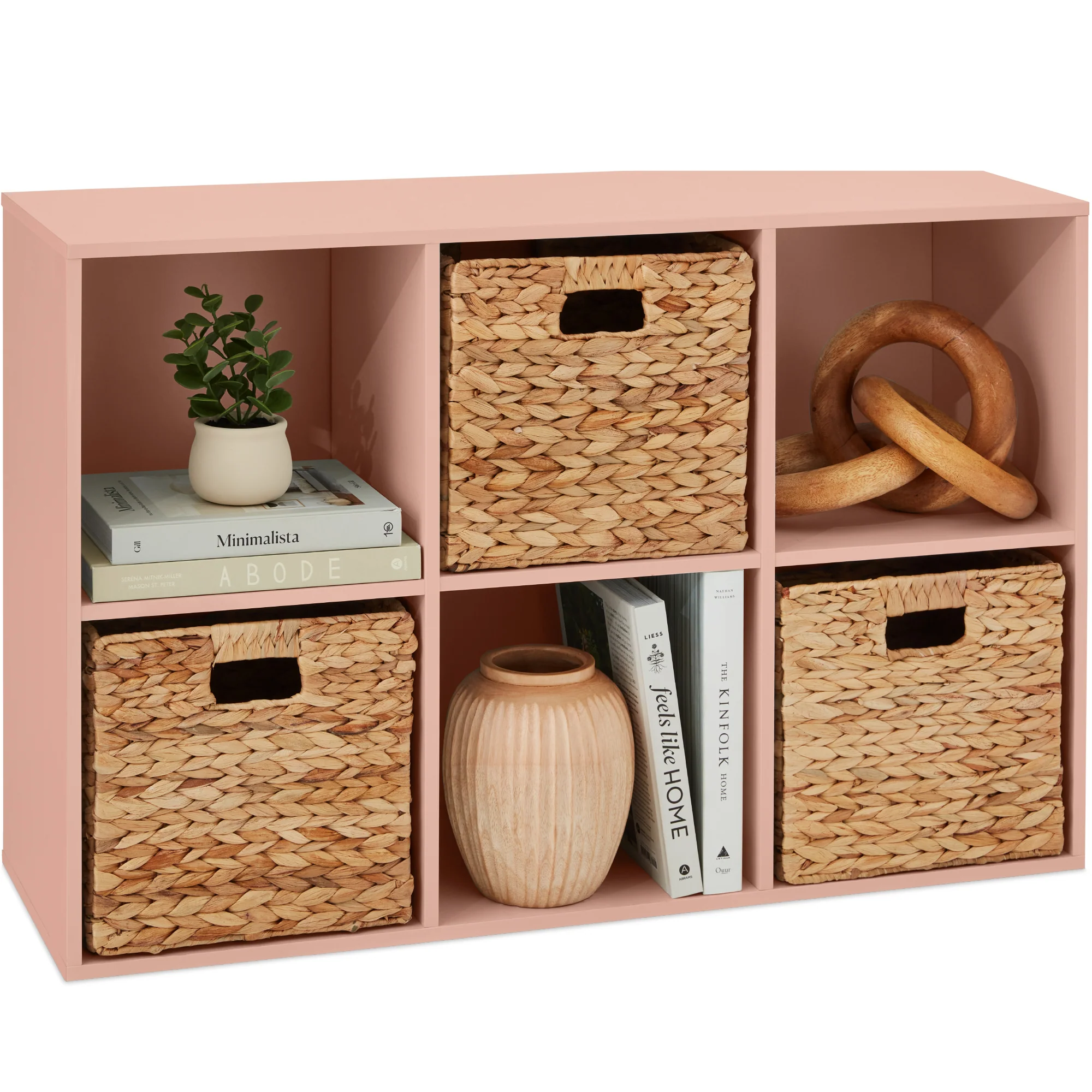 6-Cube Bookshelf, 11in Storage Display w/ Removable Panels, Customizable - Image 57