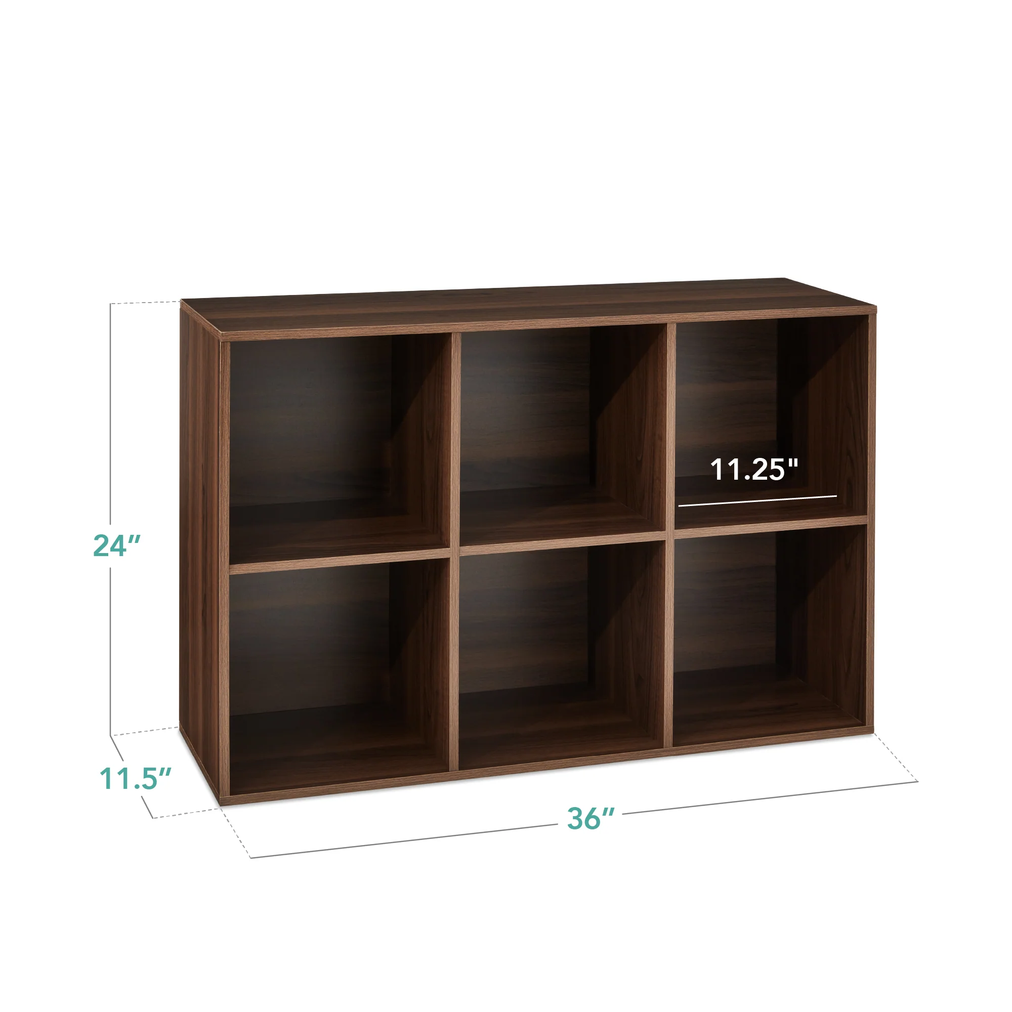 6-Cube Bookshelf, 11in Storage Display w/ Removable Panels, Customizable - Image 7