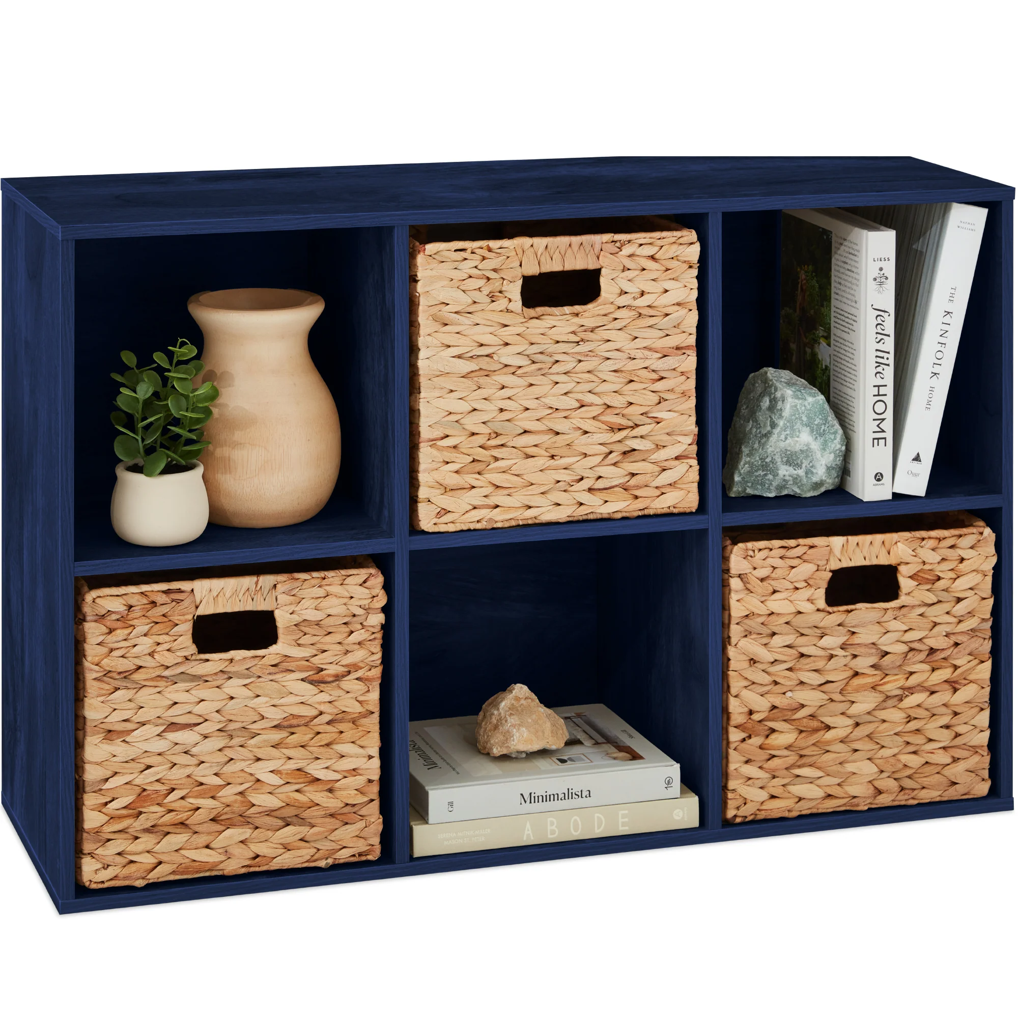 6-Cube Bookshelf, 11in Storage Display w/ Removable Panels, Customizable - Image 73