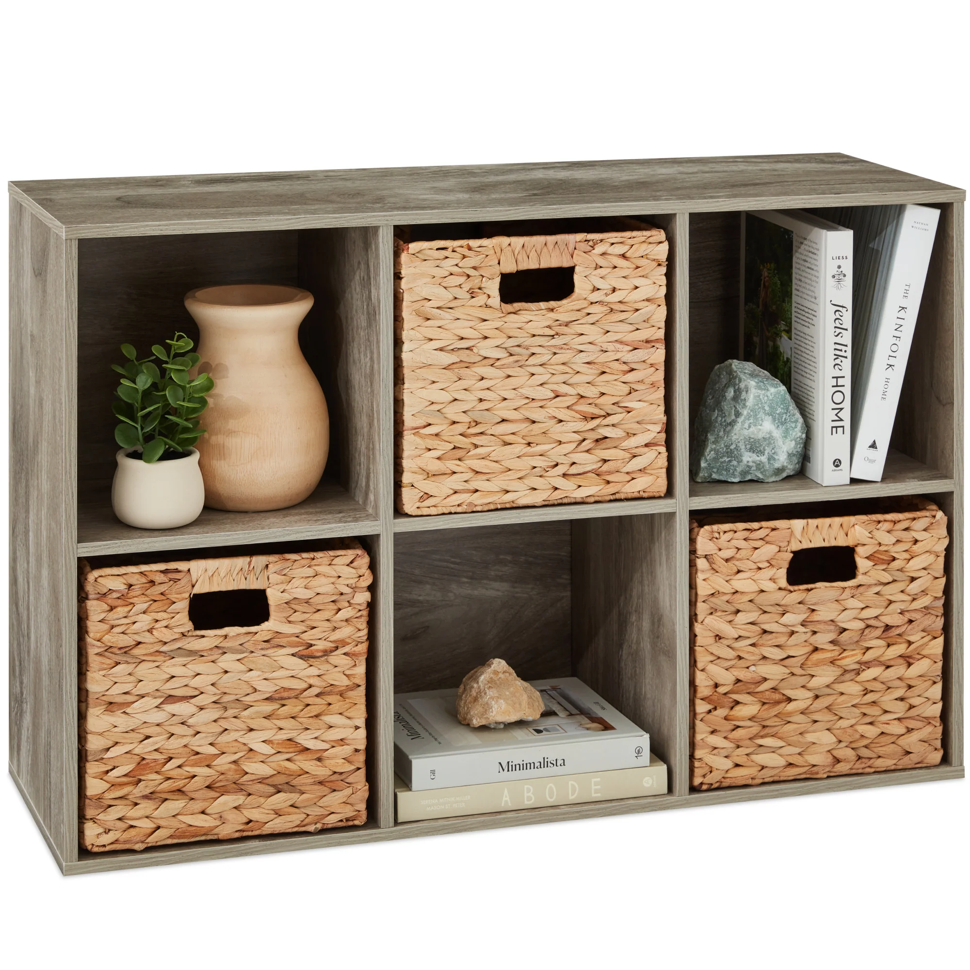 6-Cube Bookshelf, 11in Storage Display w/ Removable Panels, Customizable - Image 81