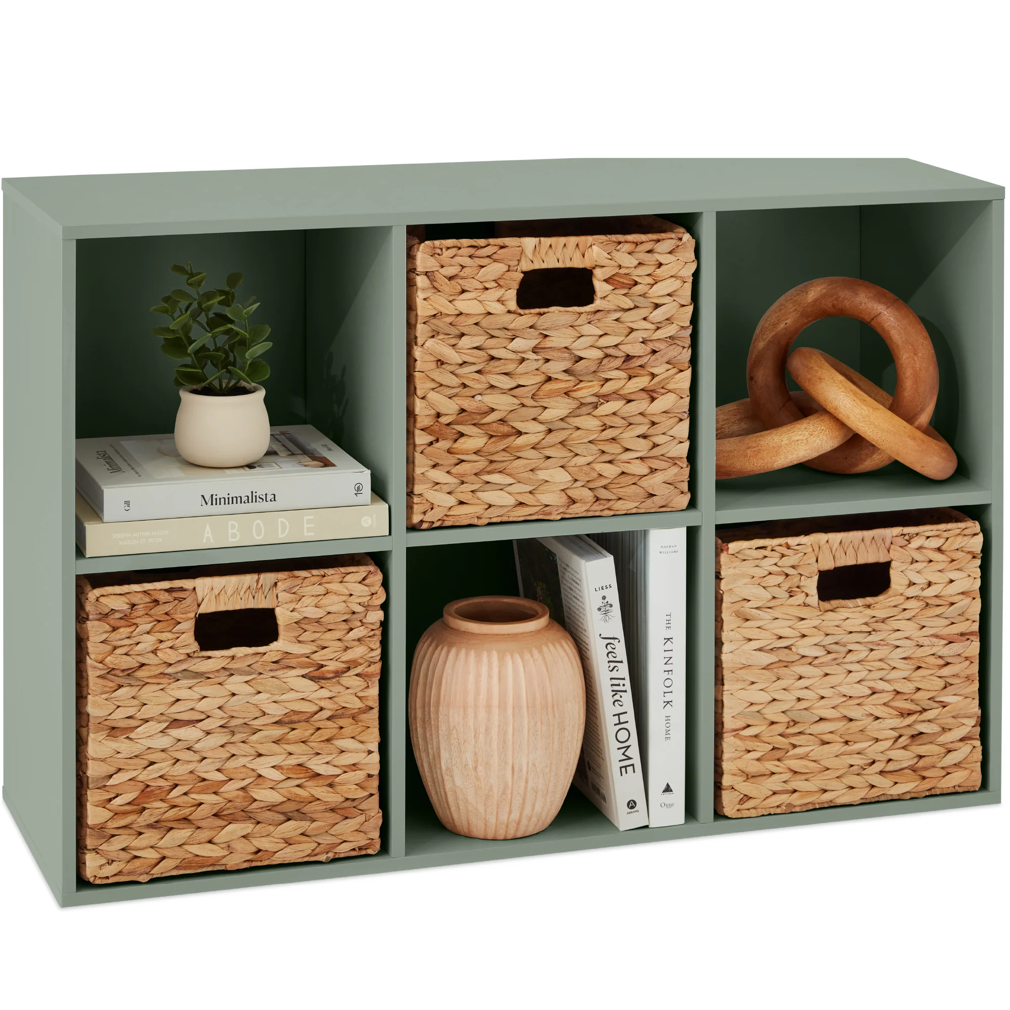 6-Cube Bookshelf, 11in Storage Display w/ Removable Panels, Customizable - Image 89