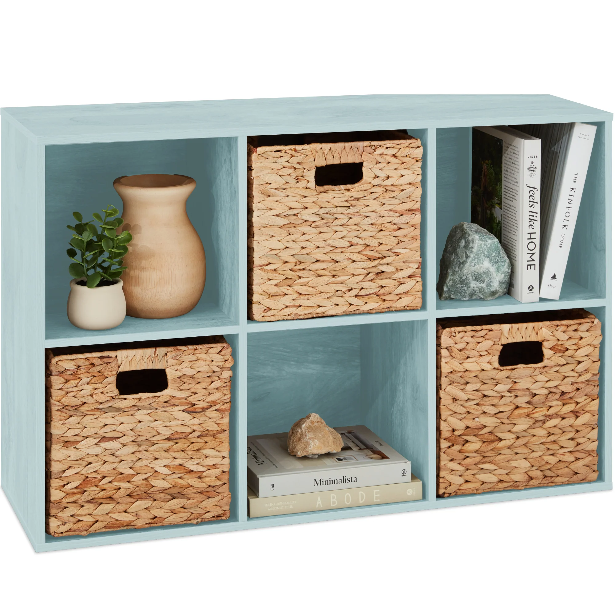 6-Cube Bookshelf, 11in Storage Display w/ Removable Panels, Customizable - Image 97