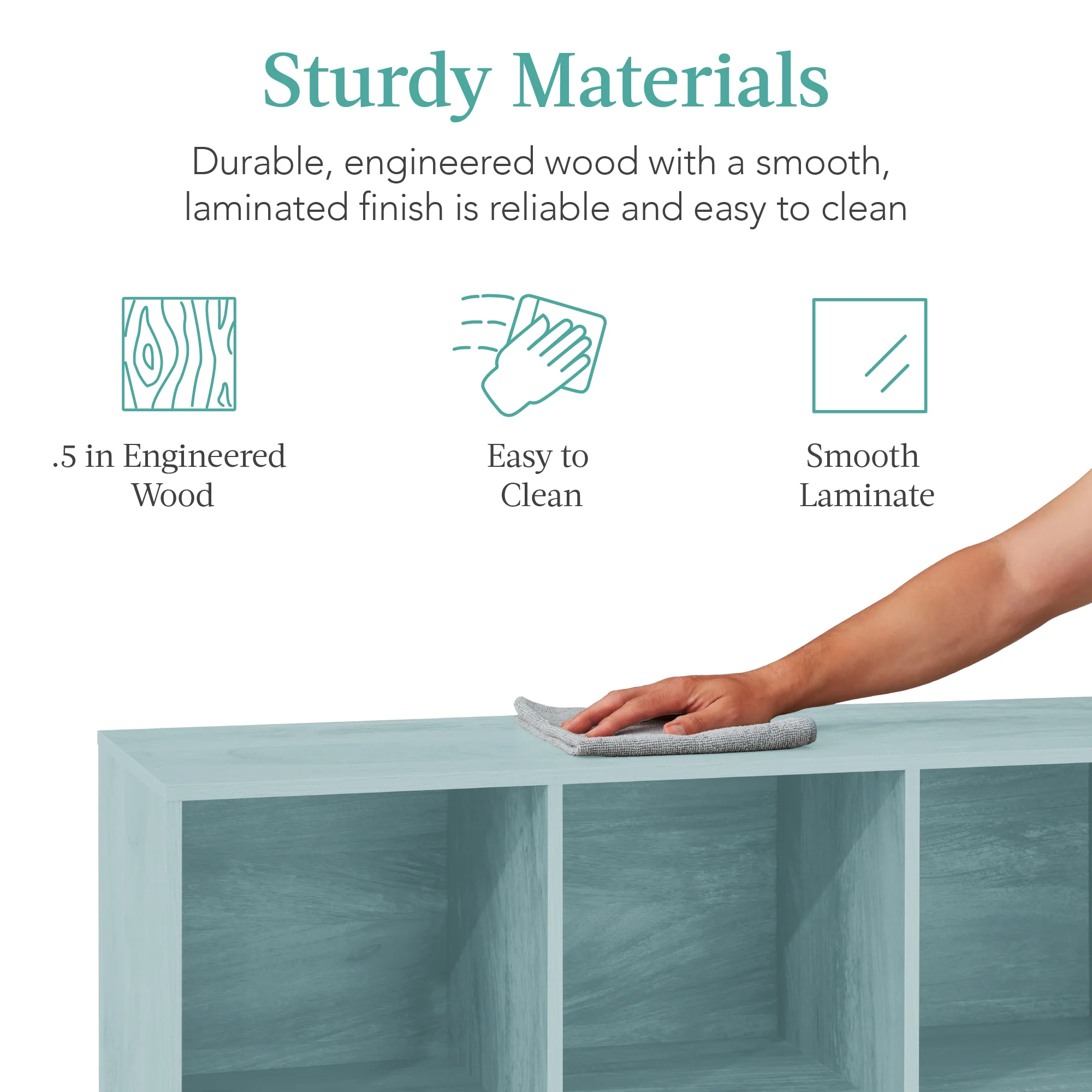 6-Cube Bookshelf, 13.5in Storage Display w/ Removable Panels, Customizable - Image 100