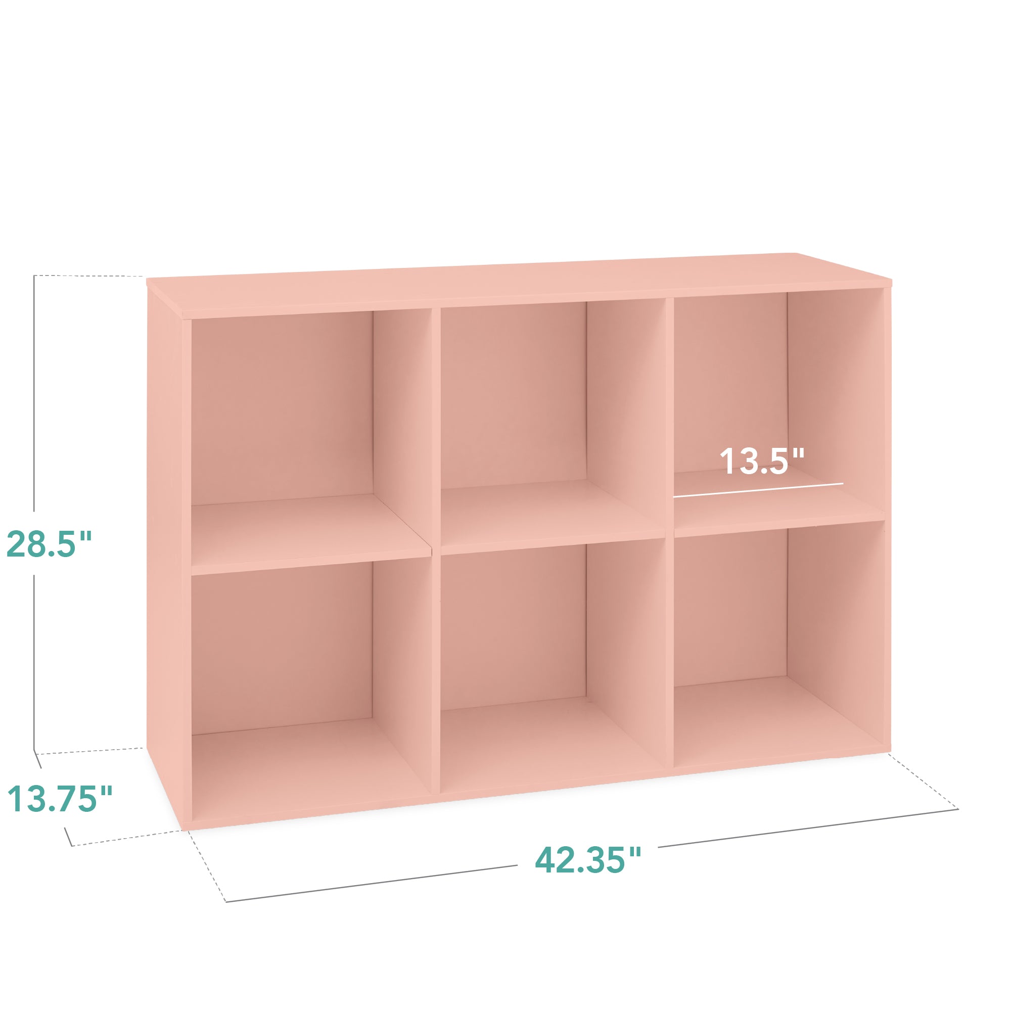 6-Cube Bookshelf, 13.5in Storage Display w/ Removable Panels, Customizable - Image 56