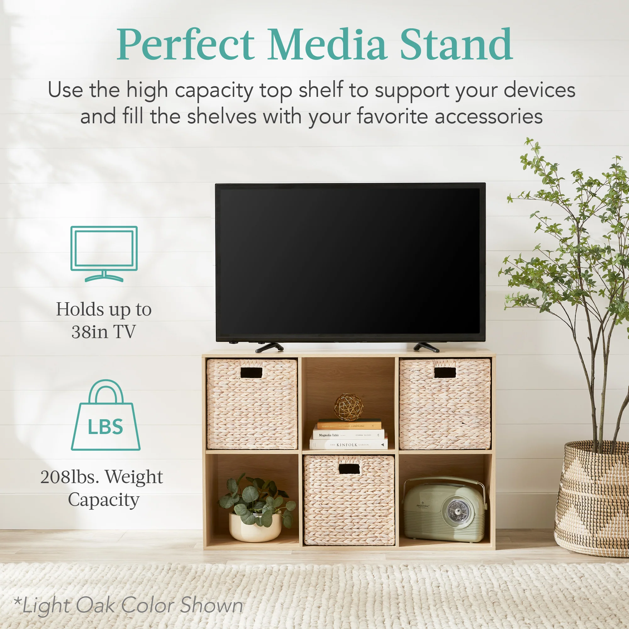 6-Cube Bookshelf, 13.5in Storage Display w/ Removable Panels, Customizable - Image 67