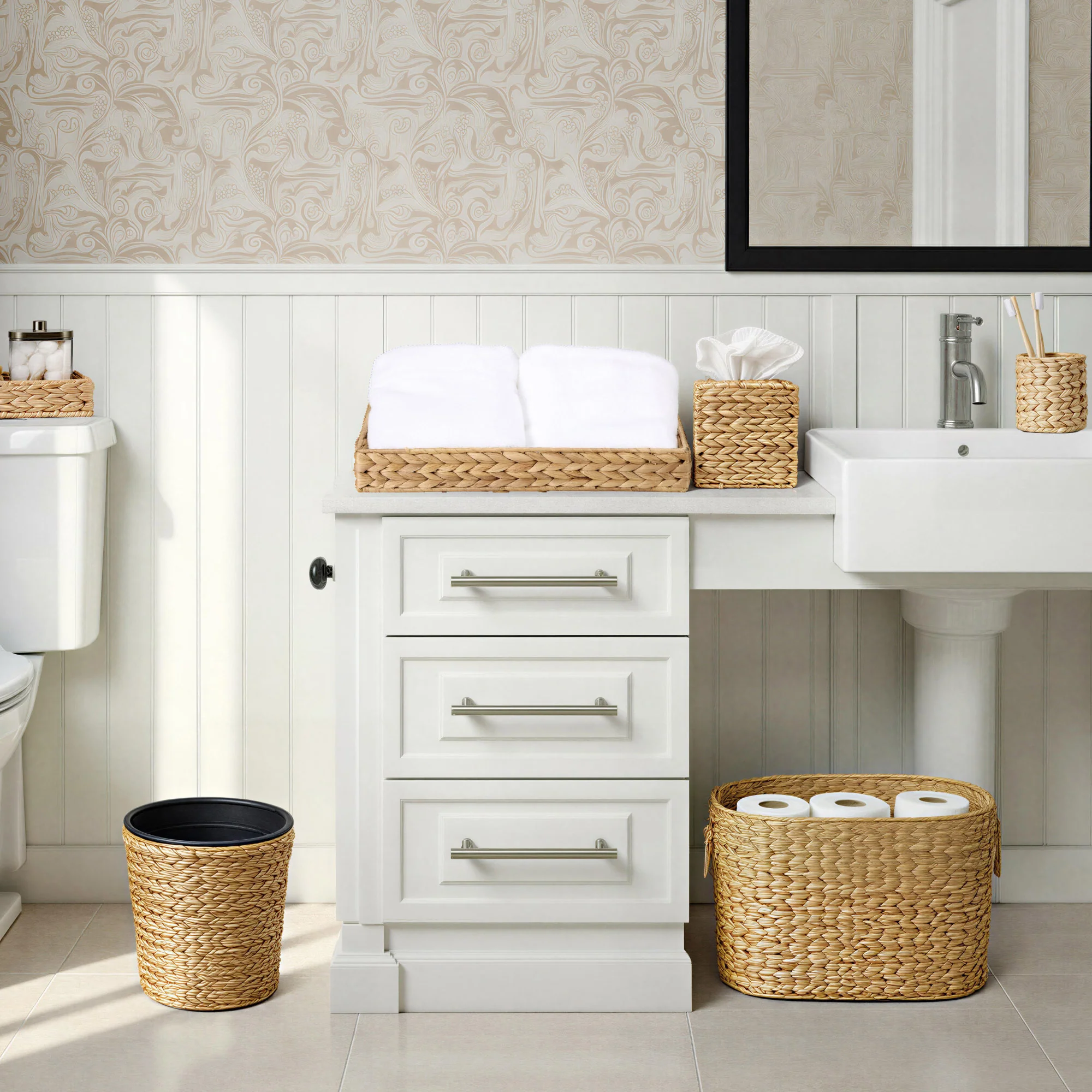 6-Piece Water Hyacinth Bathroom Set - Image 11