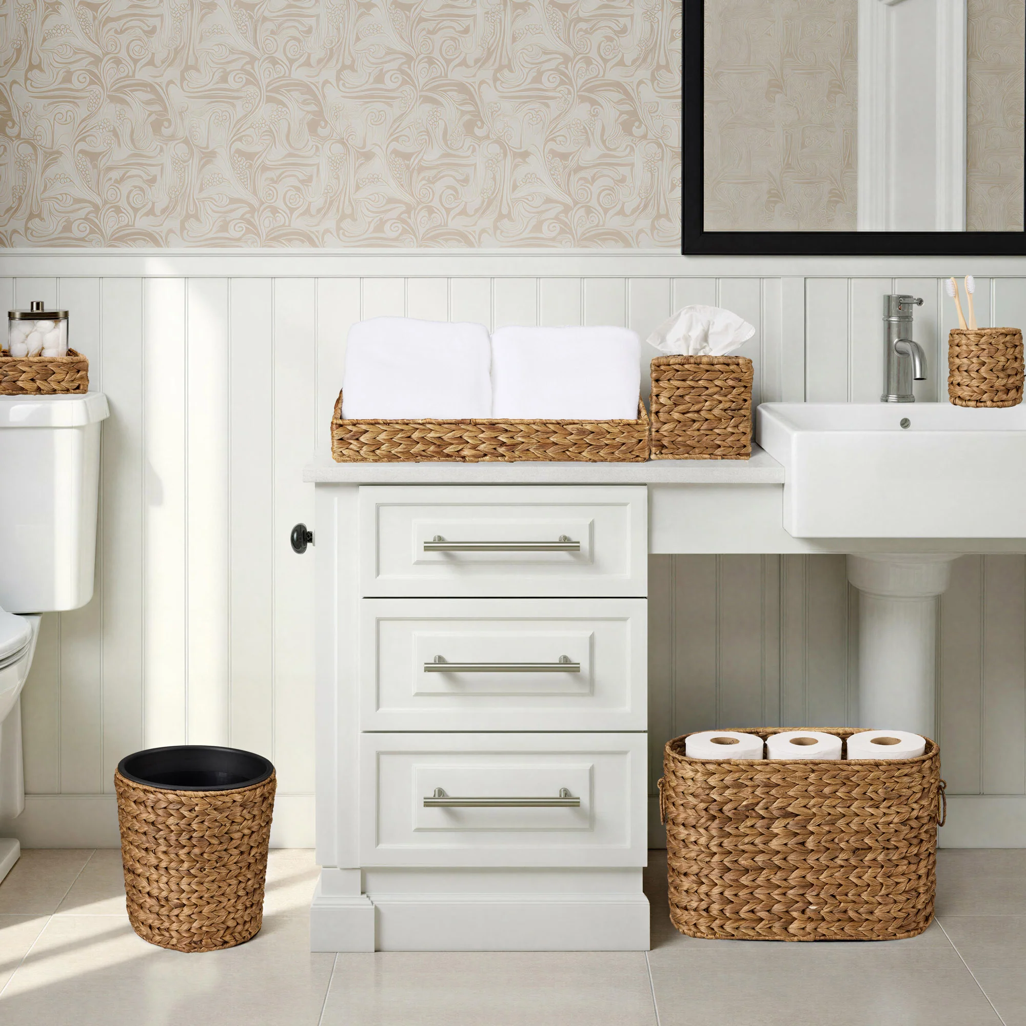 6-Piece Water Hyacinth Bathroom Set - Image 3