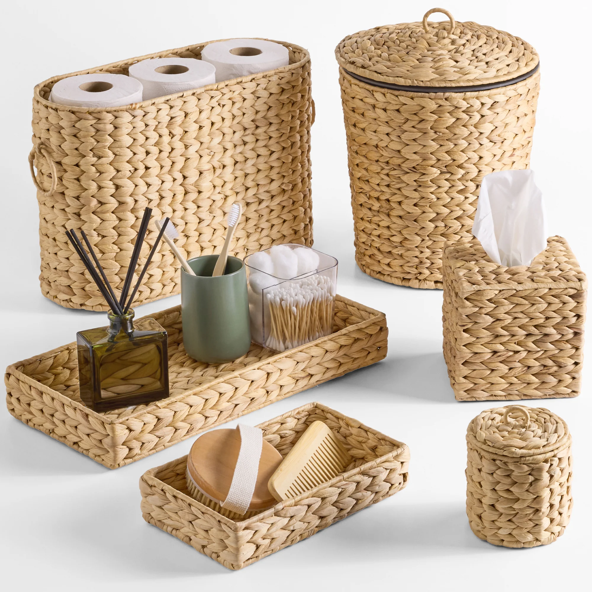 6-Piece Water Hyacinth Bathroom Set - Image 9