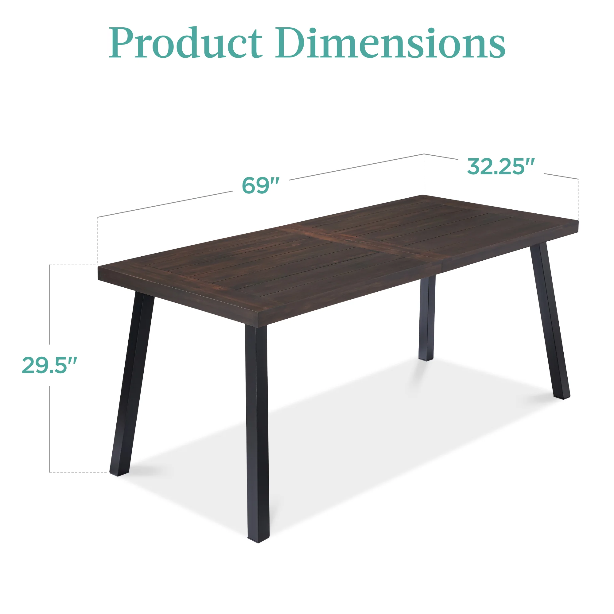 6-Person Indoor Outdoor Acacia Wood Dining Table - Image 14