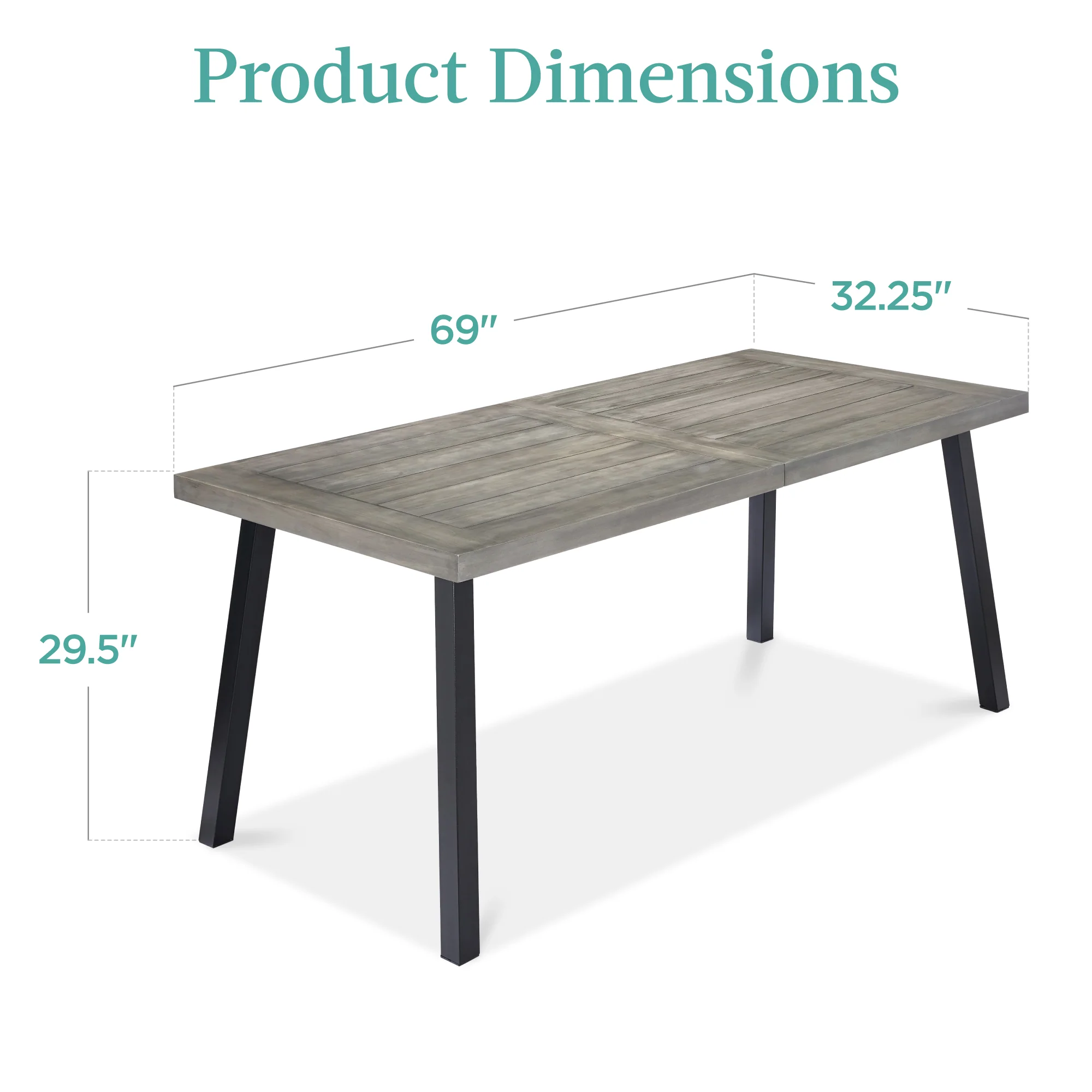 6-Person Indoor Outdoor Acacia Wood Dining Table - Image 21