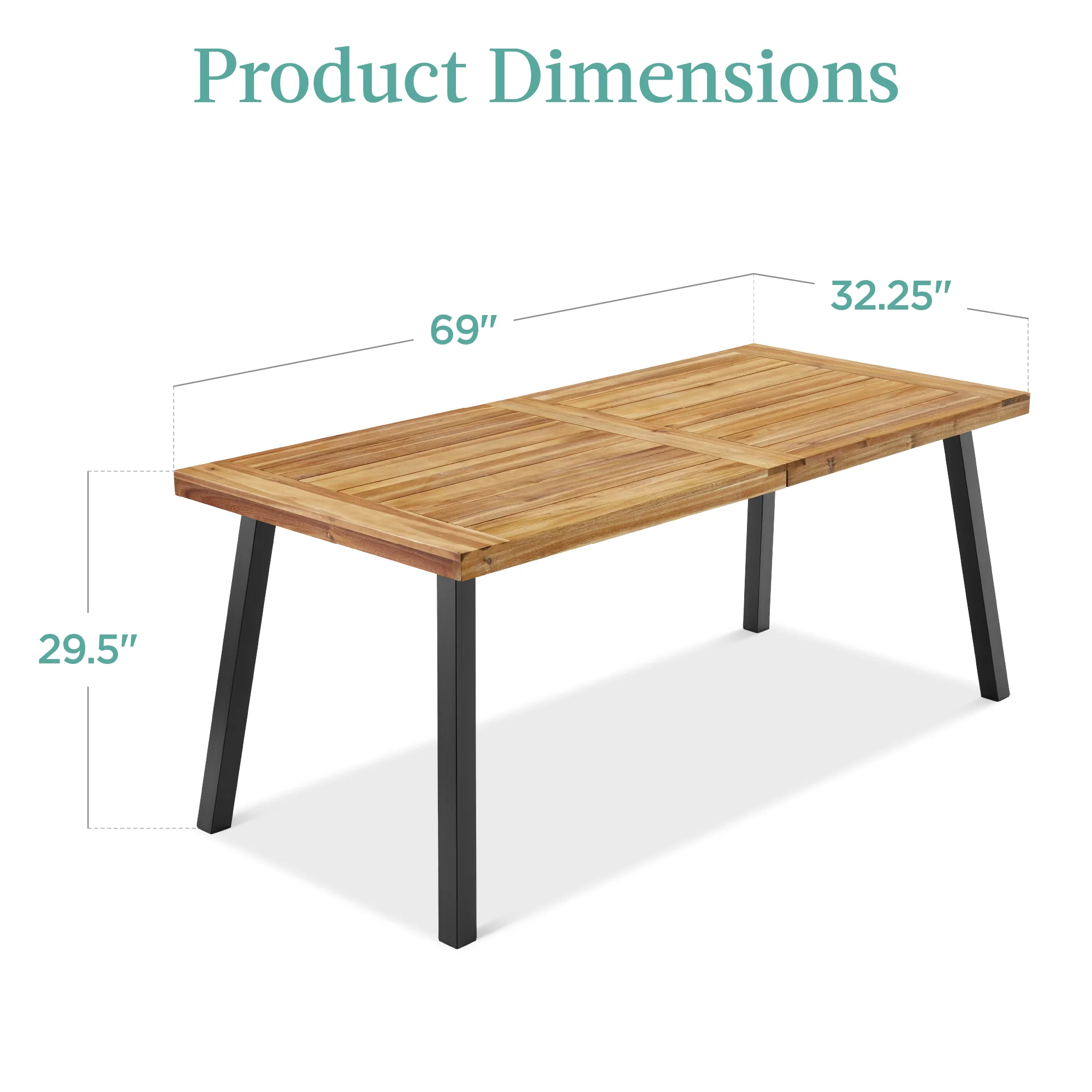 6-Person Indoor Outdoor Acacia Wood Dining Table - Image 28