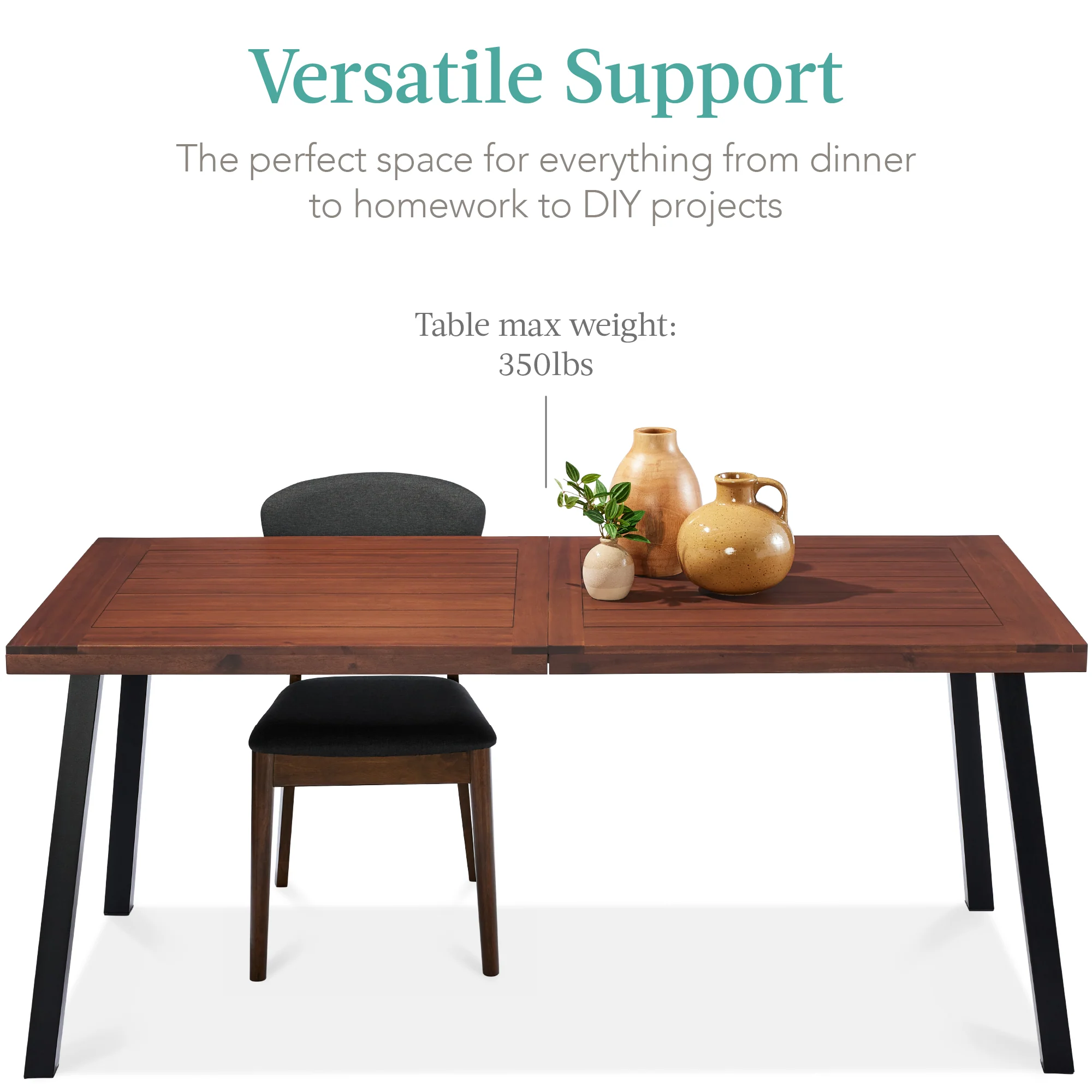 6-Person Indoor Outdoor Acacia Wood Dining Table - Image 34