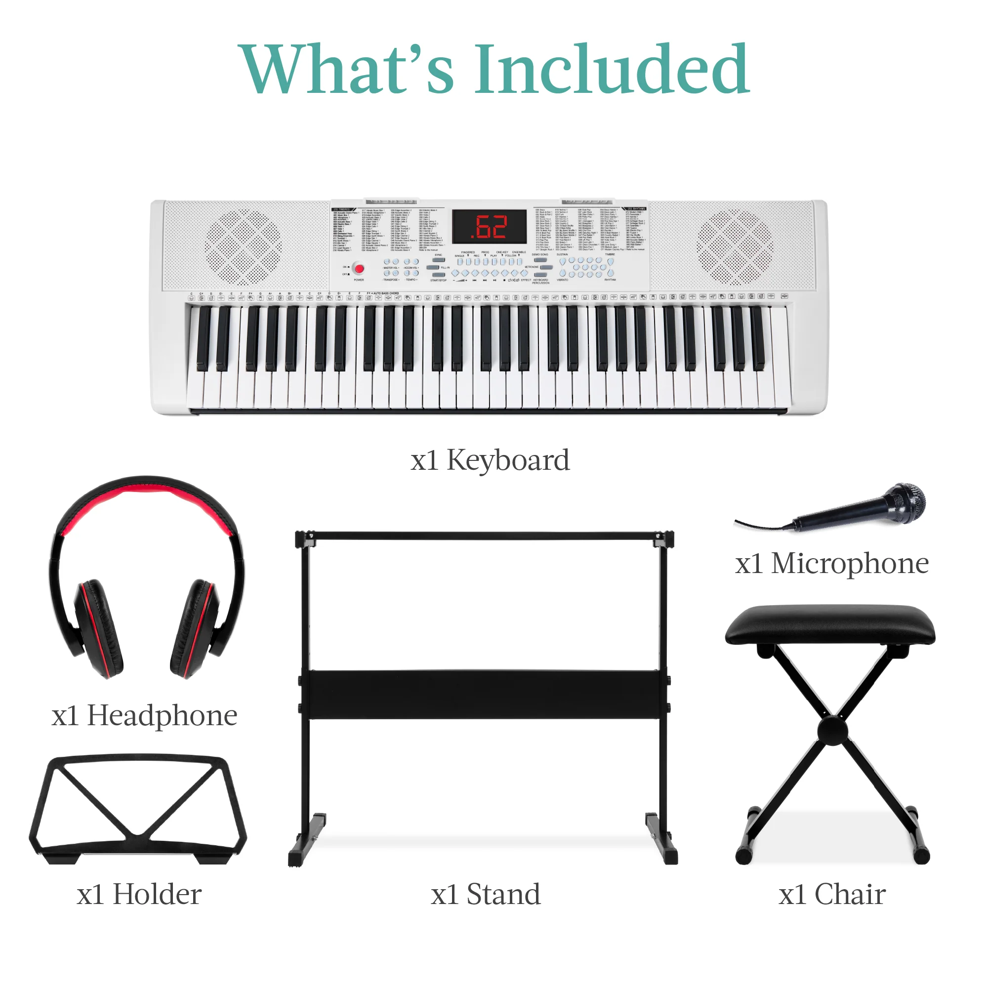 61-Key Beginners Electronic Keyboard Piano Set w/ 3 Modes, Microphone - Image 18