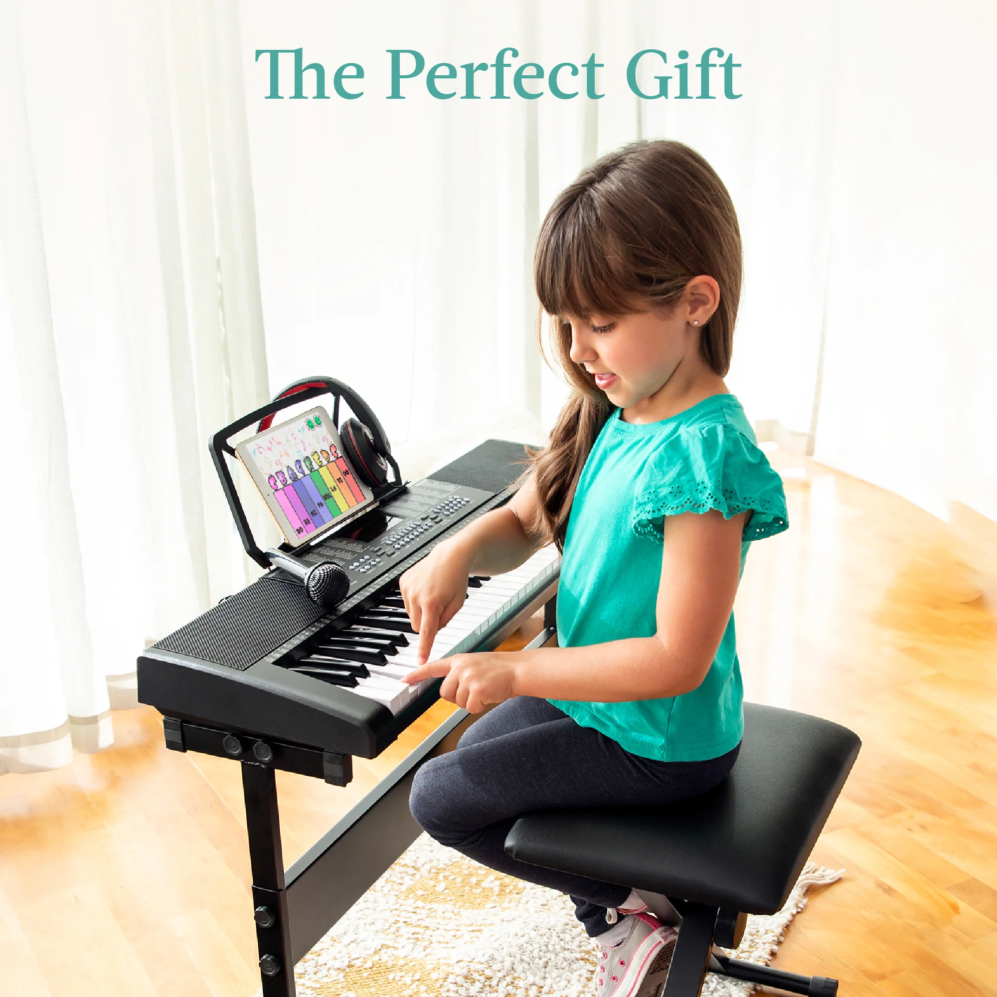 61-Key Beginners Electronic Keyboard Piano Set w/ 3 Modes, Microphone - Image 5