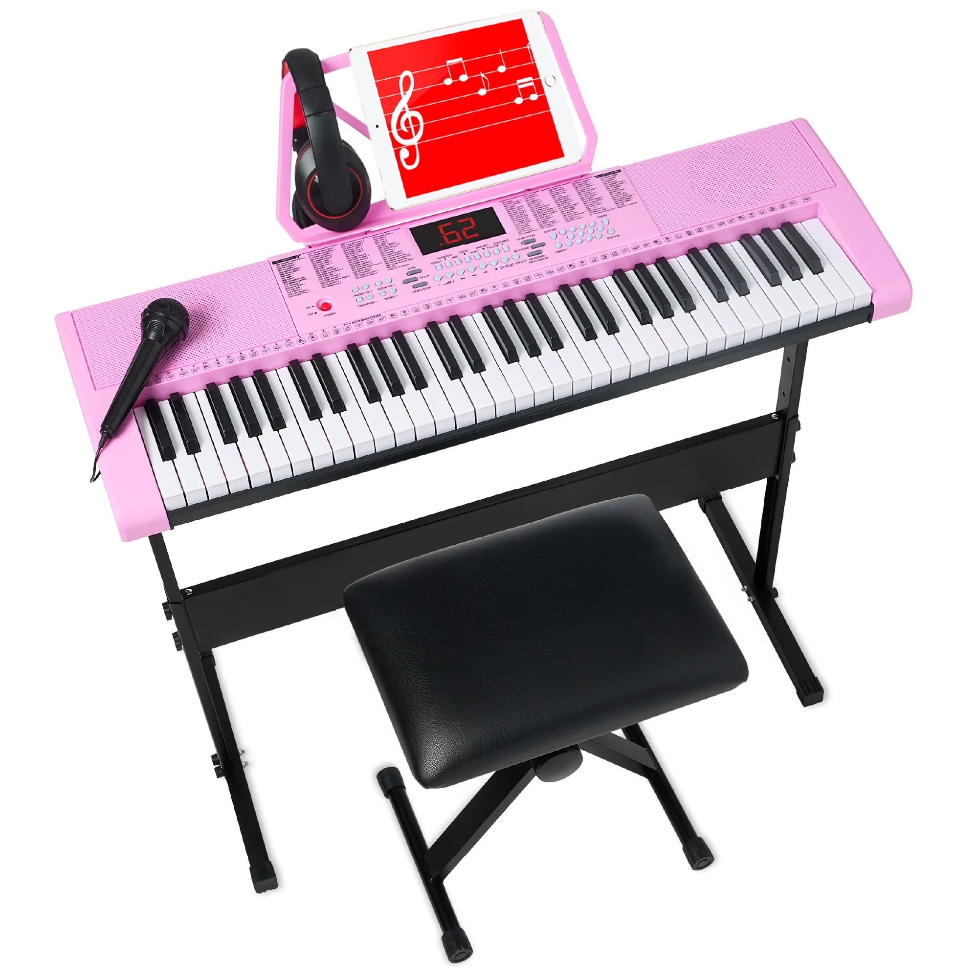 61-Key Beginners Electronic Keyboard Piano Set w/ 3 Modes, Microphone - Image 8