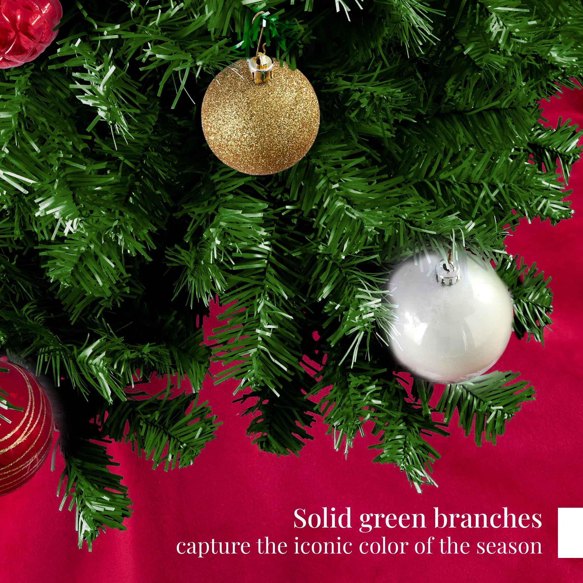 Artificial Green Christmas Tree, Unlit Pine Design w/Easy Assembly - Image 26