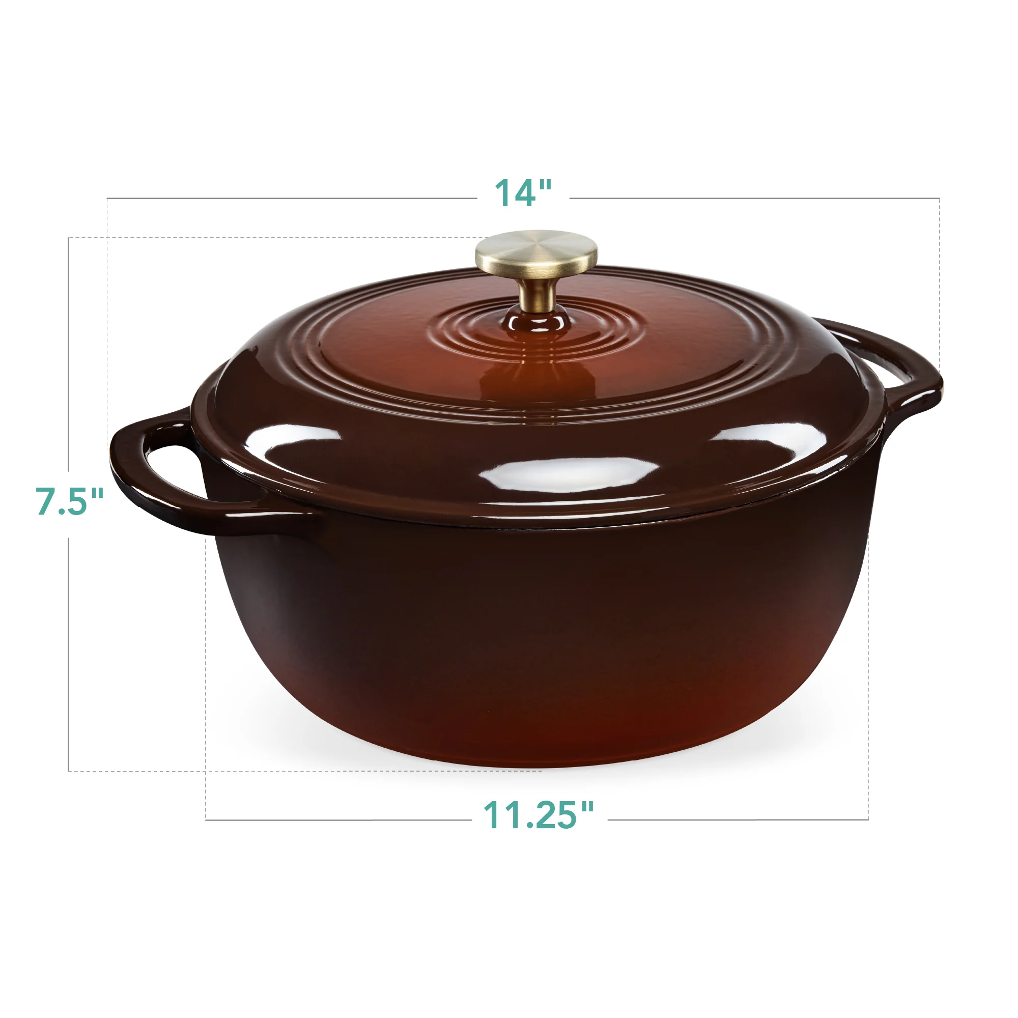 Cast-Iron Dutch Oven Kitchen Cookware w/ Enamel, Handles - 6qt - Image 49