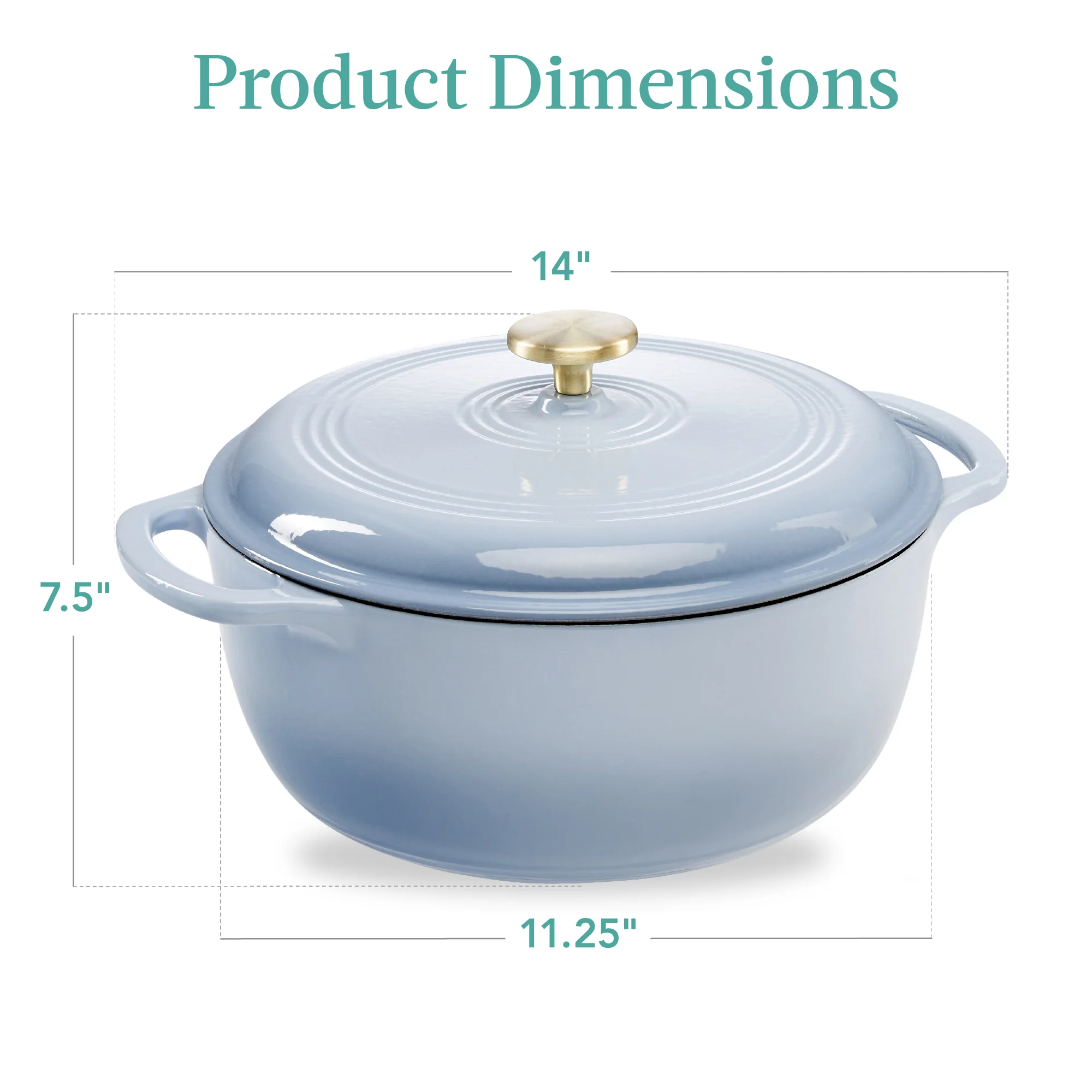 Cast-Iron Dutch Oven Kitchen Cookware w/ Enamel, Handles - 6qt - Image 56