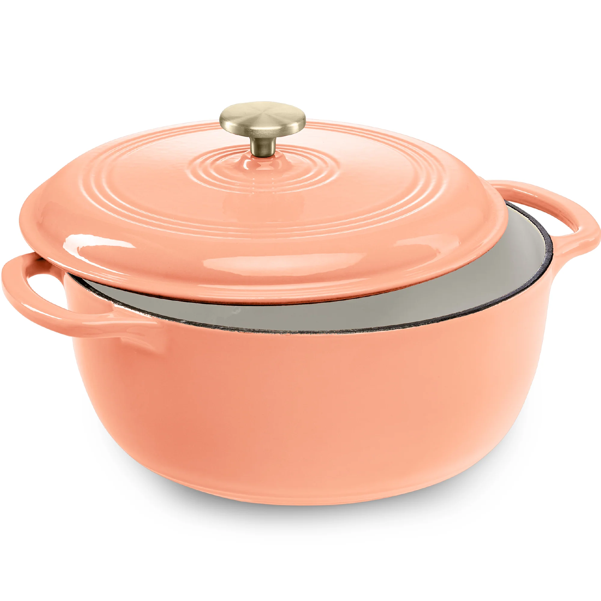 Cast-Iron Dutch Oven Kitchen Cookware w/ Enamel, Handles - 6qt - Image 57