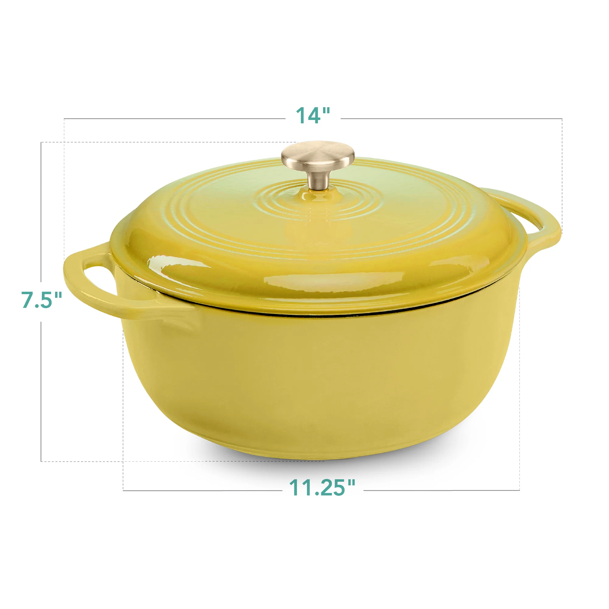 Cast-Iron Dutch Oven Kitchen Cookware w/ Enamel, Handles - 6qt - Image 84