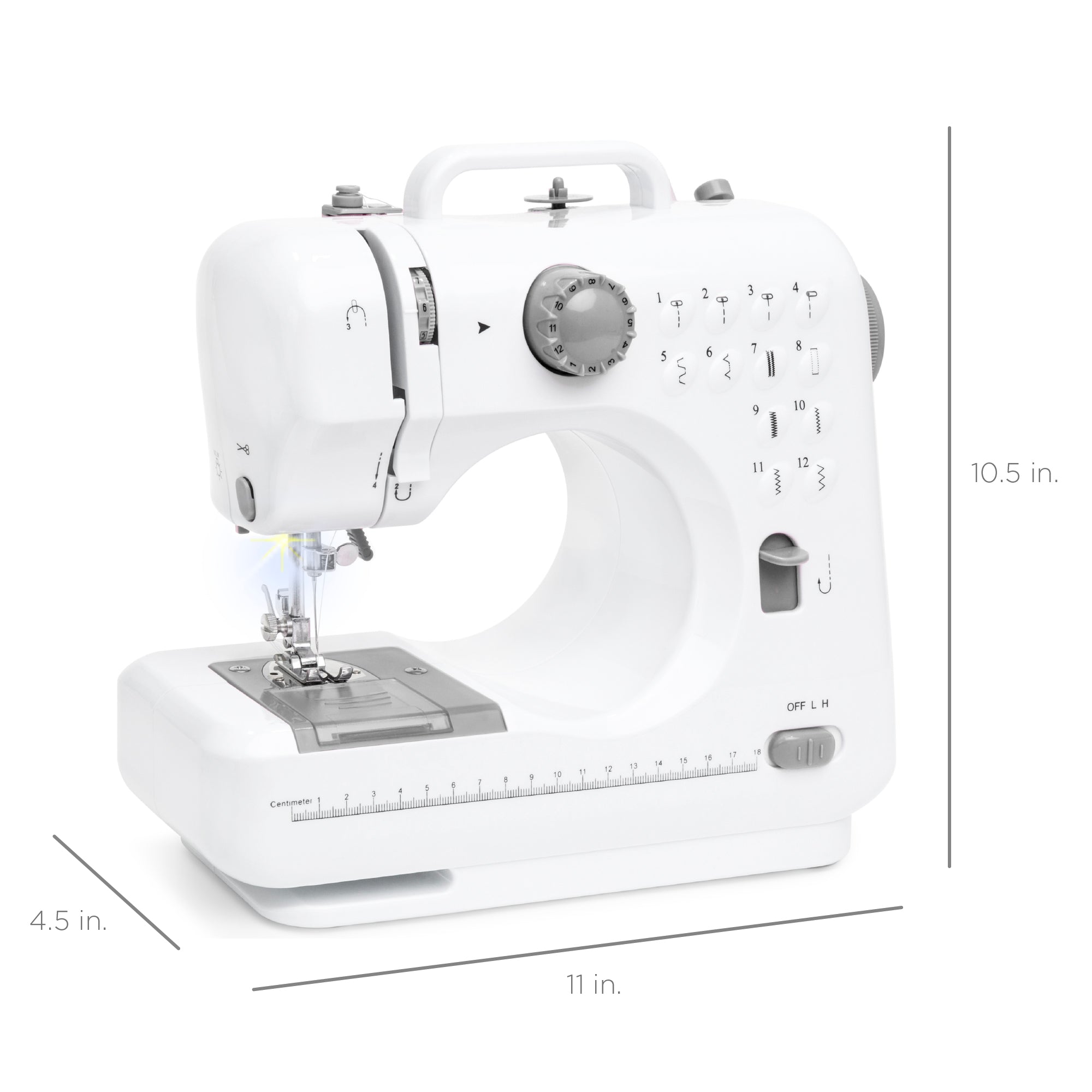 6V Portable Foot Pedal Sewing Machine w/ 12 Stitch Patterns - Image 14