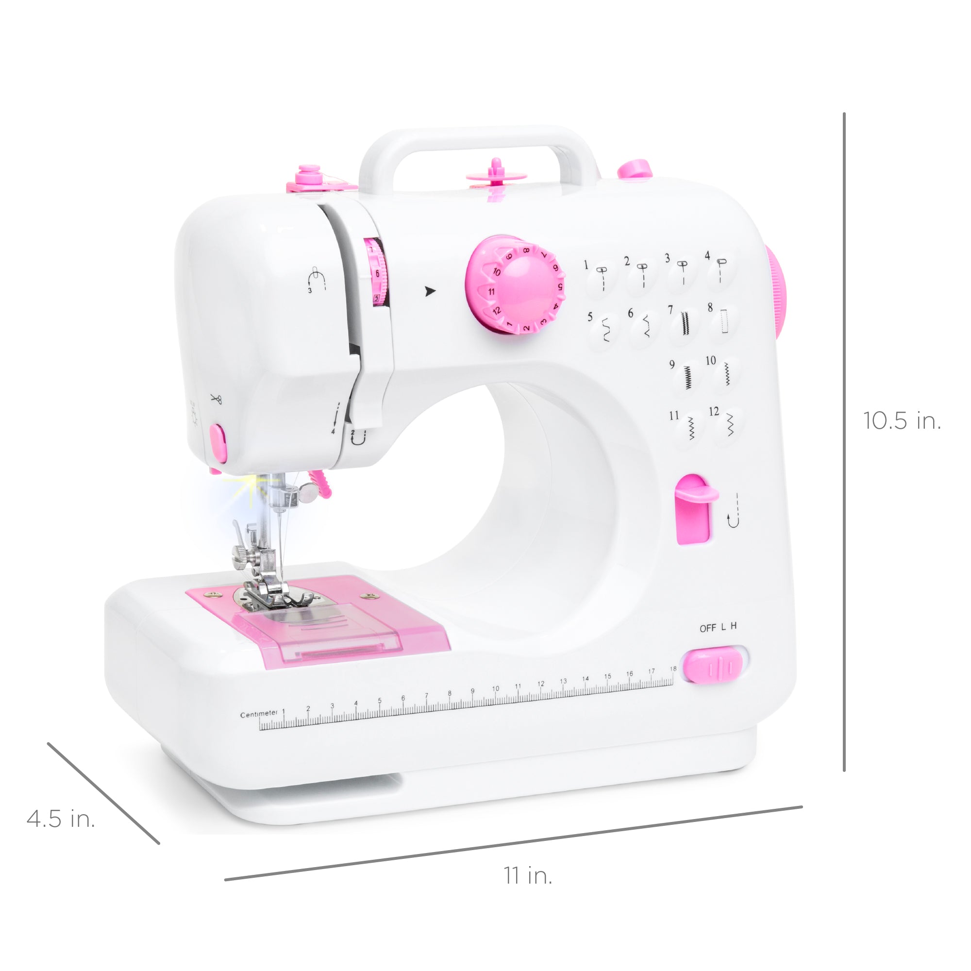 6V Portable Foot Pedal Sewing Machine w/ 12 Stitch Patterns - Image 21