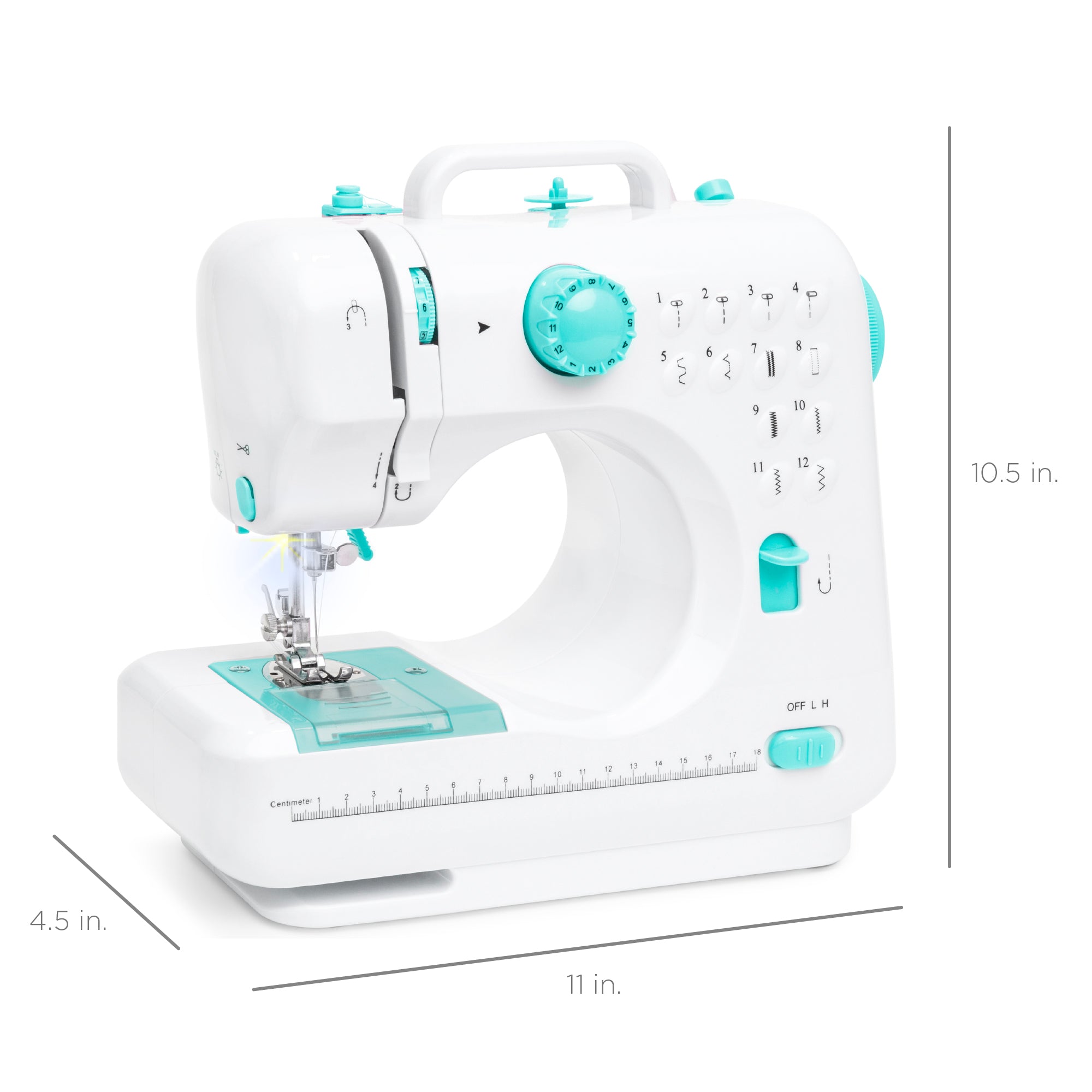 6V Portable Foot Pedal Sewing Machine w/ 12 Stitch Patterns - Image 7