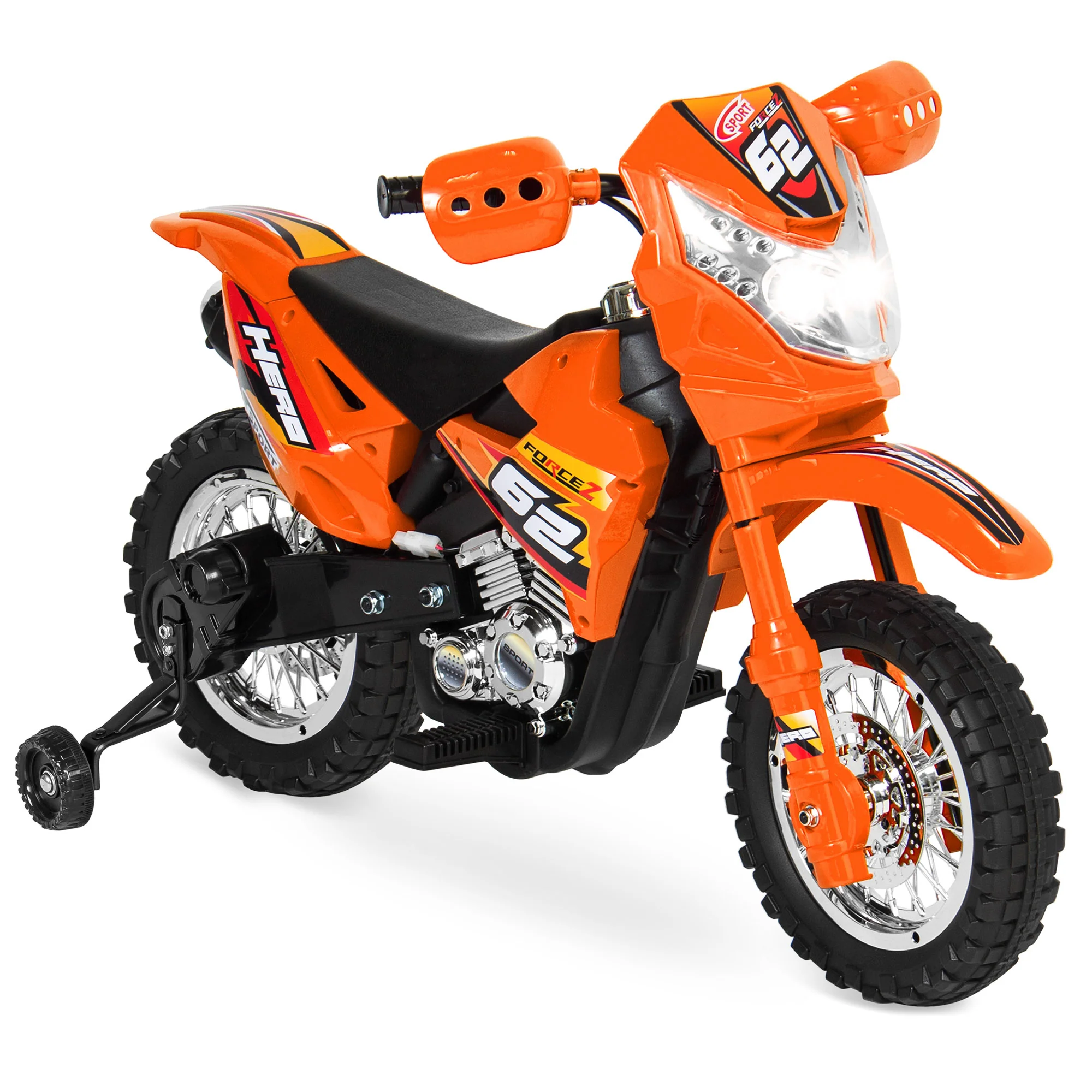 6V Kids Electric Ride-On Motorcycle Toy w/ Training Wheels, Lights, Music - Image 22
