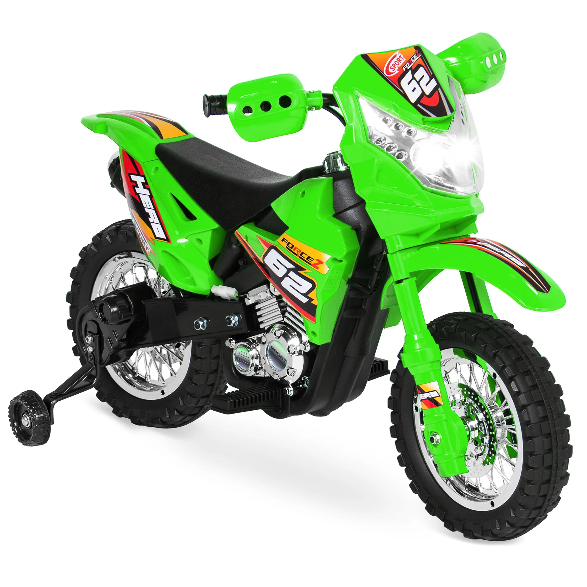 6V Kids Electric Ride-On Motorcycle Toy w/ Training Wheels, Lights, Music - Image 36