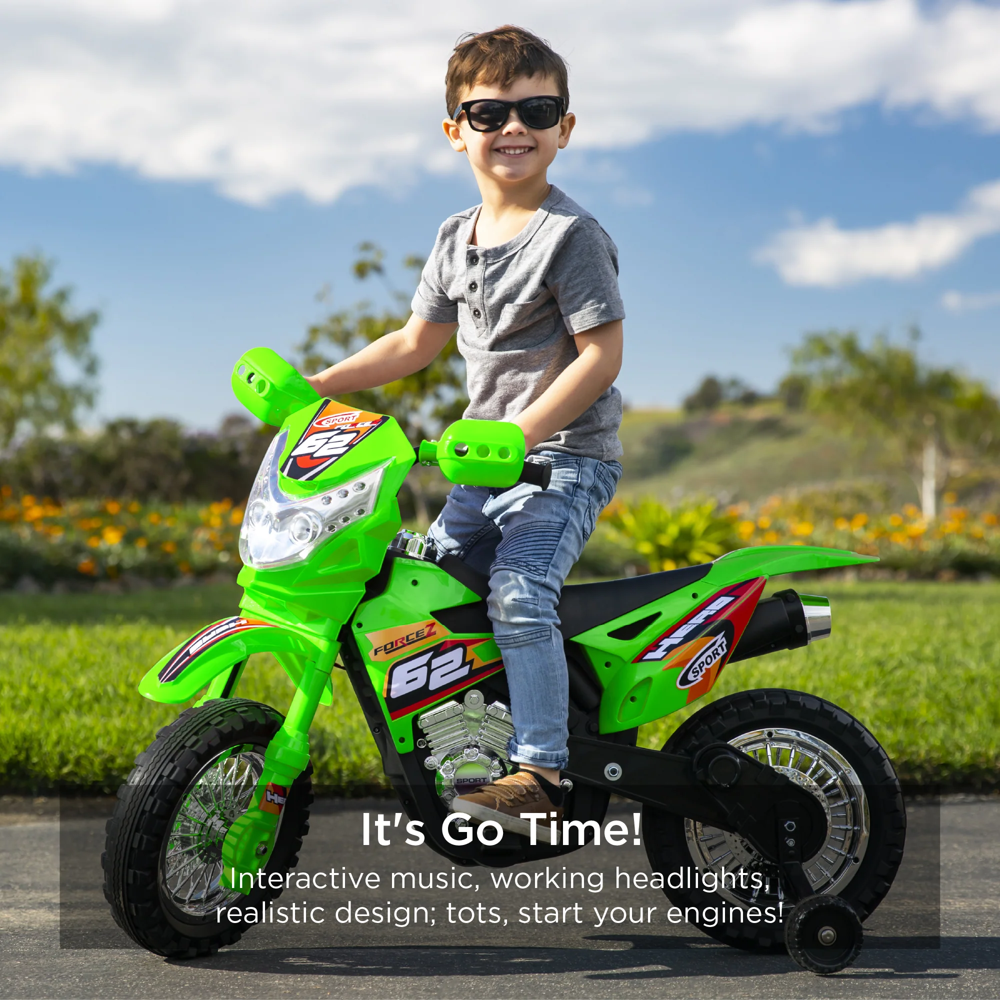 6V Kids Electric Ride-On Motorcycle Toy w/ Training Wheels, Lights, Music - Image 37