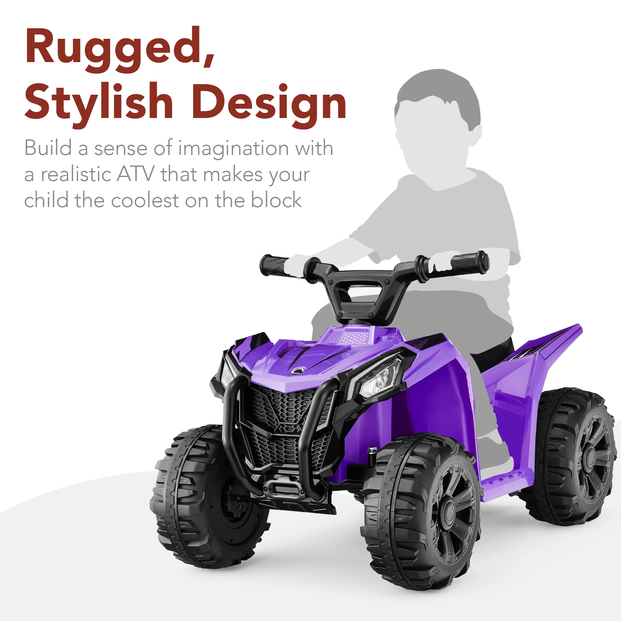 6V Kids Ride-On 4-Wheeler Quad ATV Car w/ 1.8mph Max Speed, Treaded Tires - Image 10