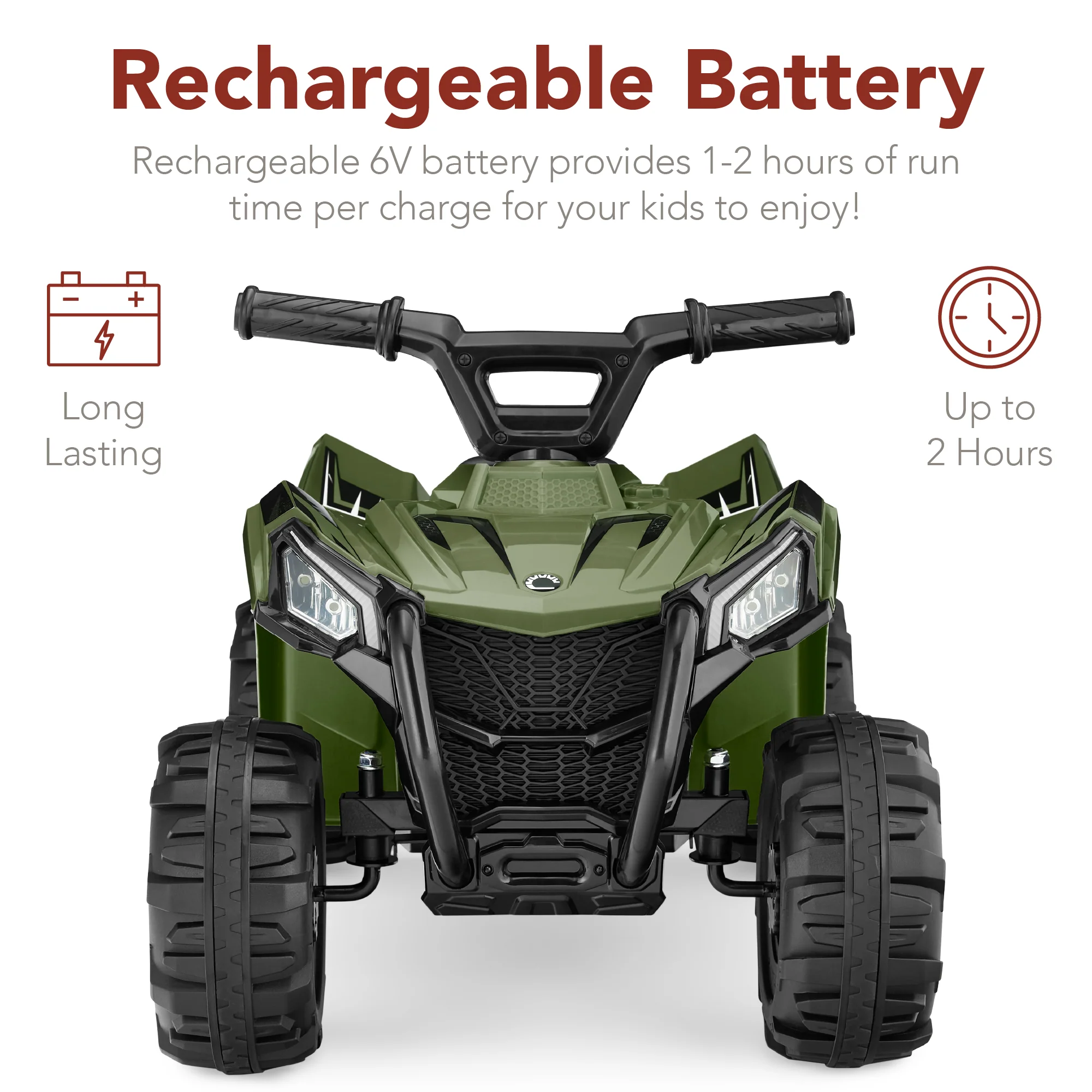 6V Kids Ride-On 4-Wheeler Quad ATV Car w/ 1.8mph Max Speed, Treaded Tires - Image 18