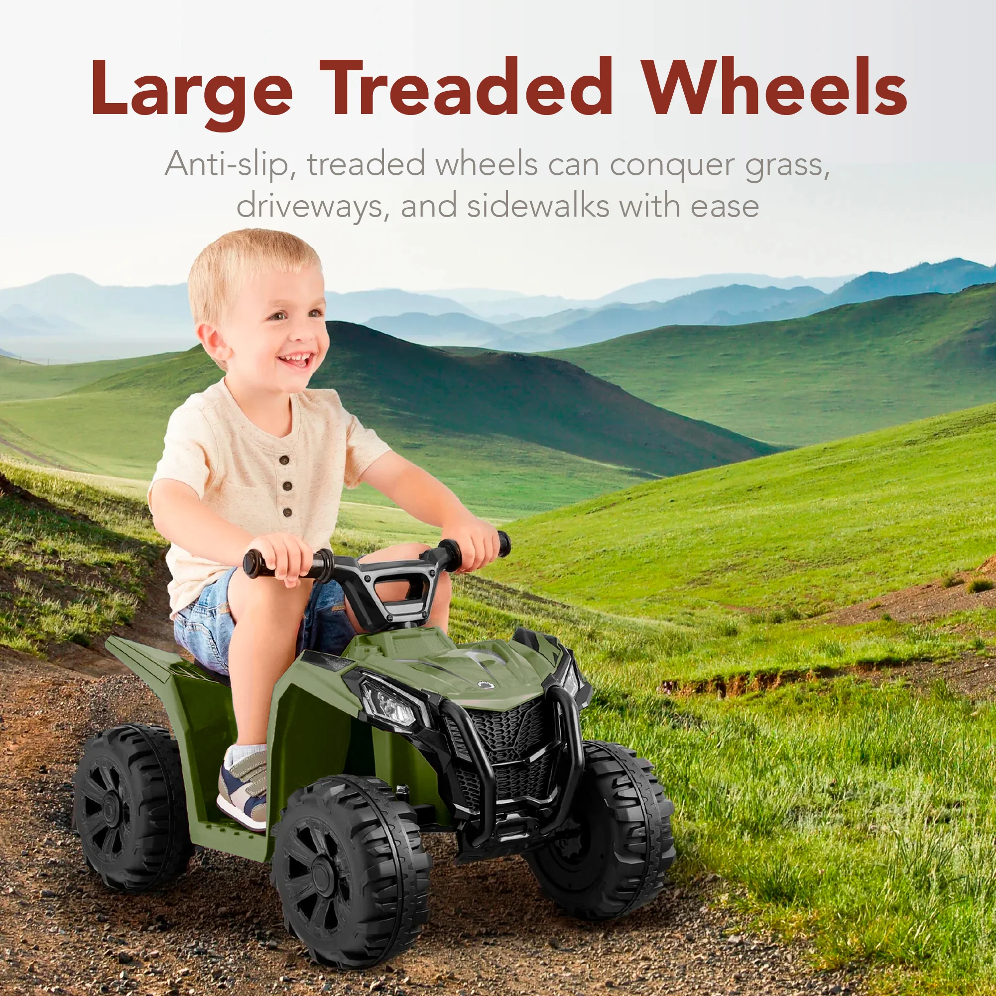 6V Kids Ride-On 4-Wheeler Quad ATV Car w/ 1.8mph Max Speed, Treaded Tires - Image 19