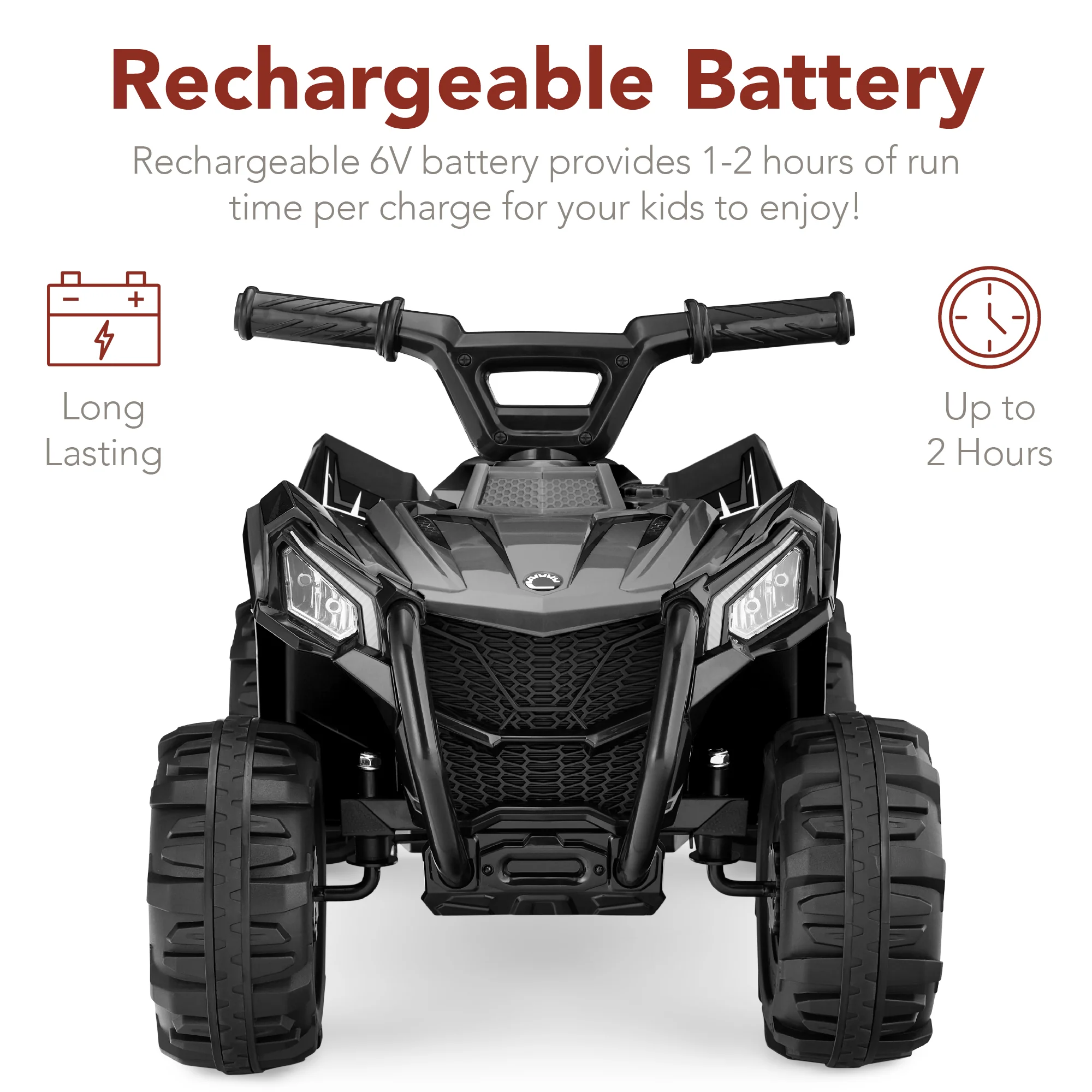 6V Kids Ride-On 4-Wheeler Quad ATV Car w/ 1.8mph Max Speed, Treaded Tires - Image 25