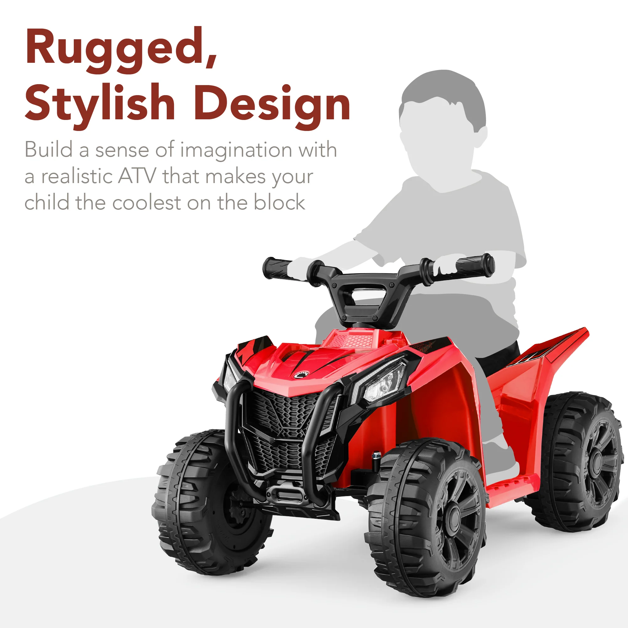6V Kids Ride-On 4-Wheeler Quad ATV Car w/ 1.8mph Max Speed, Treaded Tires - Image 3
