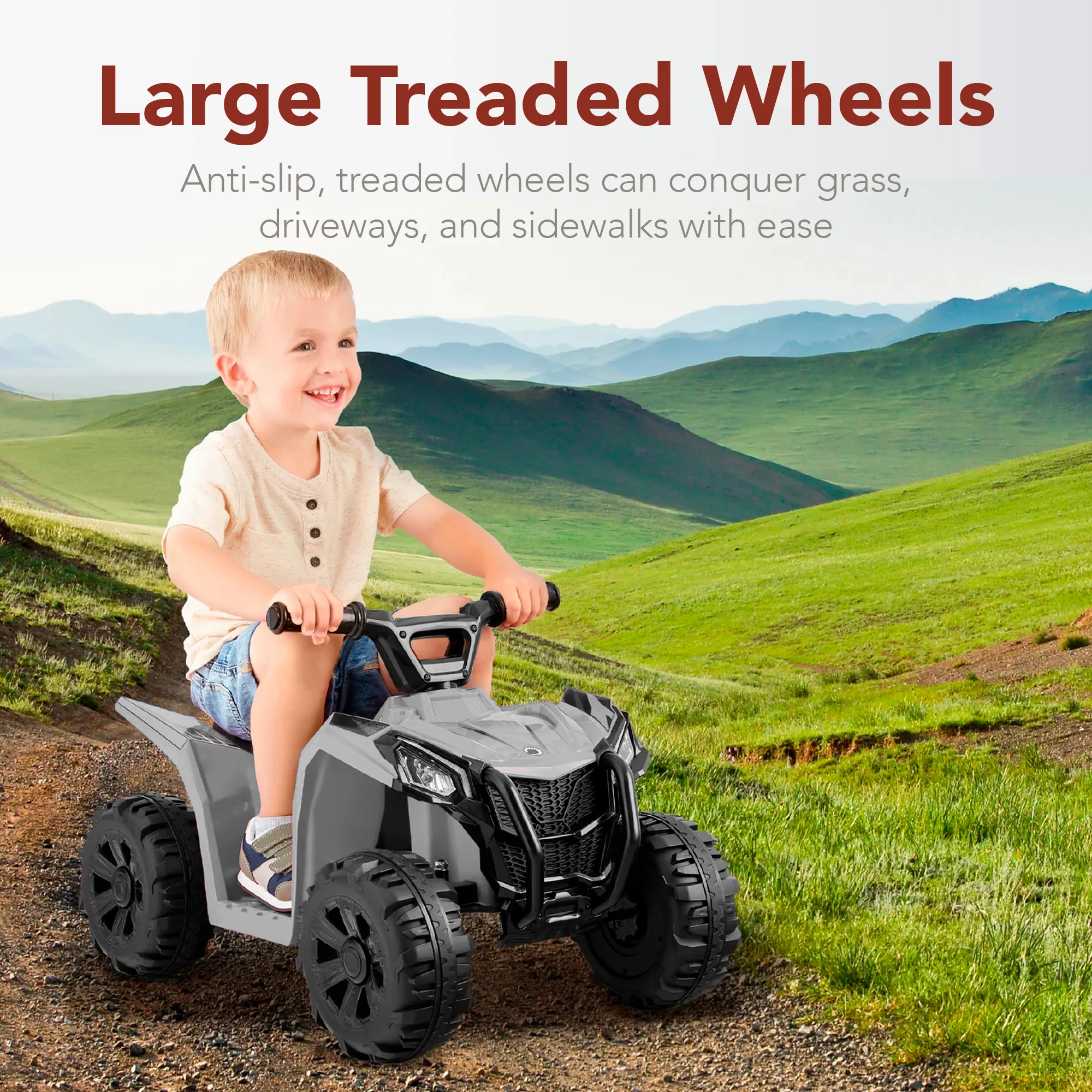 6V Kids Ride-On 4-Wheeler Quad ATV Car w/ 1.8mph Max Speed, Treaded Tires - Image 33