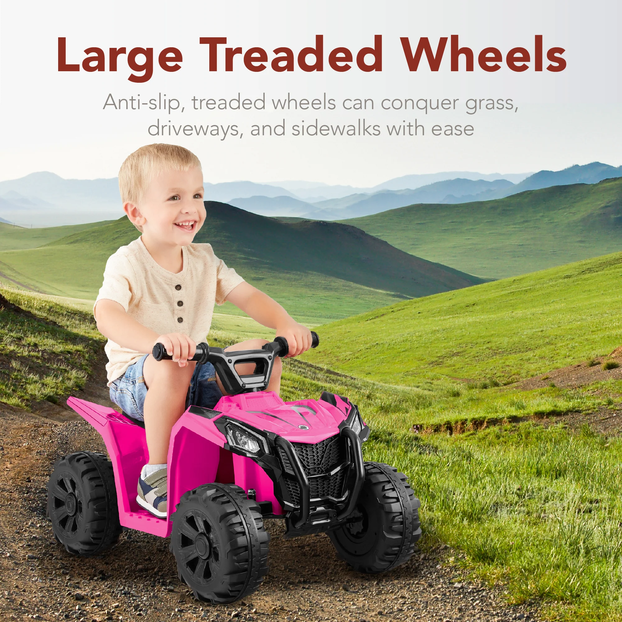 6V Kids Ride-On 4-Wheeler Quad ATV Car w/ 1.8mph Max Speed, Treaded Tires - Image 47
