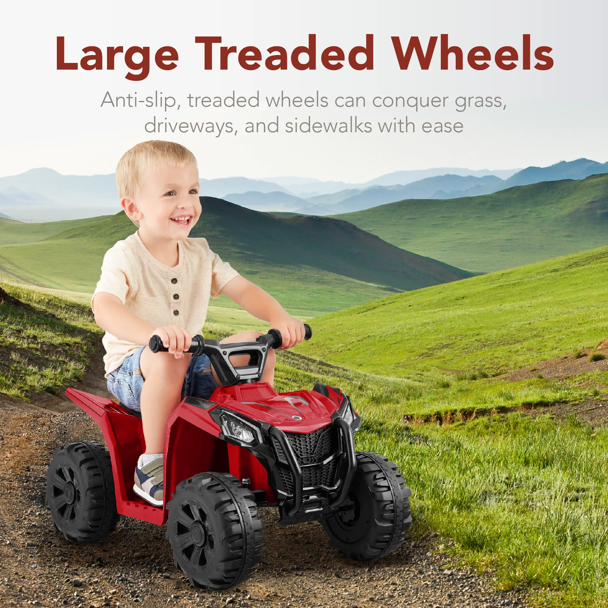 6V Kids Ride-On 4-Wheeler Quad ATV Car w/ 1.8mph Max Speed, Treaded Tires - Image 5