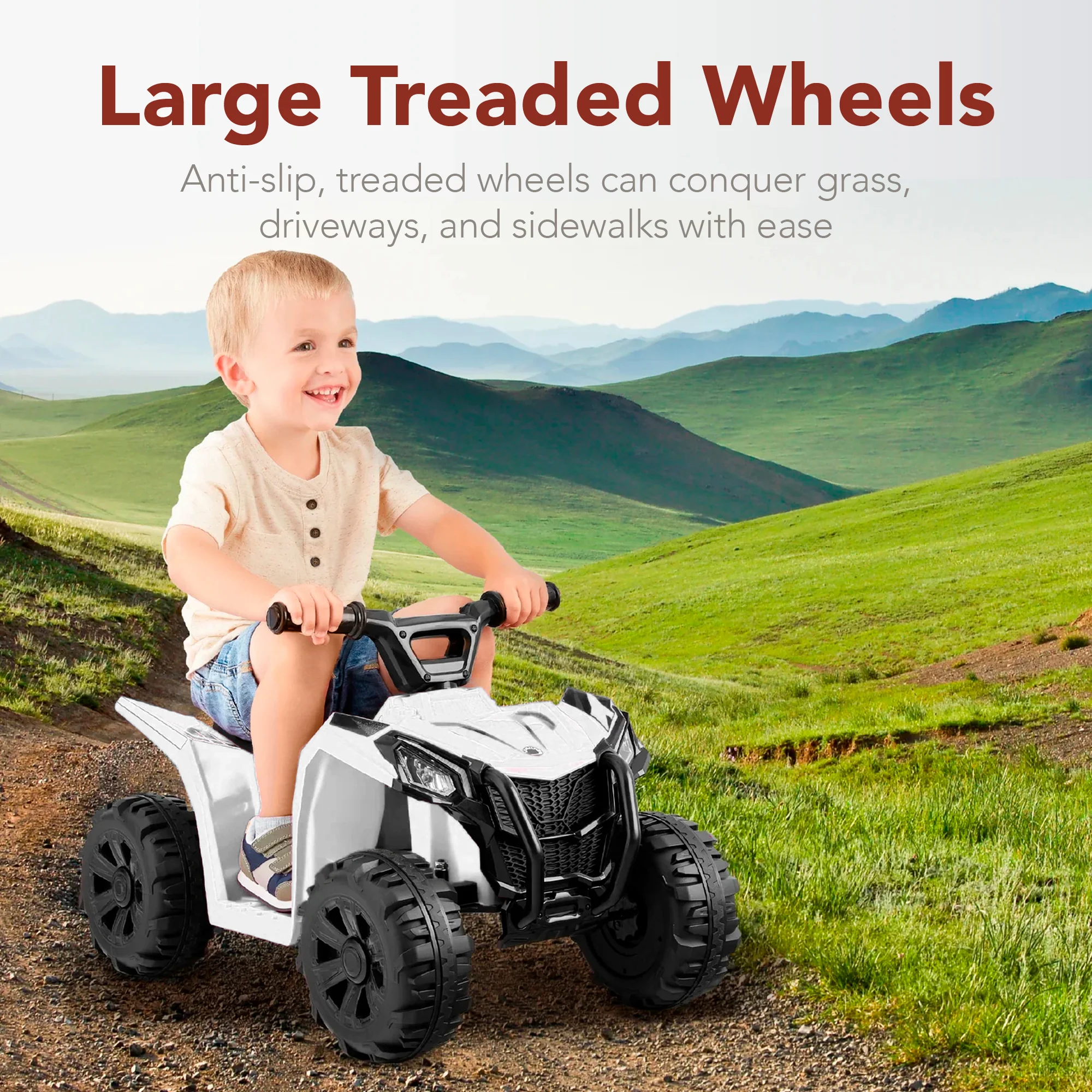 6V Kids Ride-On 4-Wheeler Quad ATV Car w/ 1.8mph Max Speed, Treaded Tires - Image 54