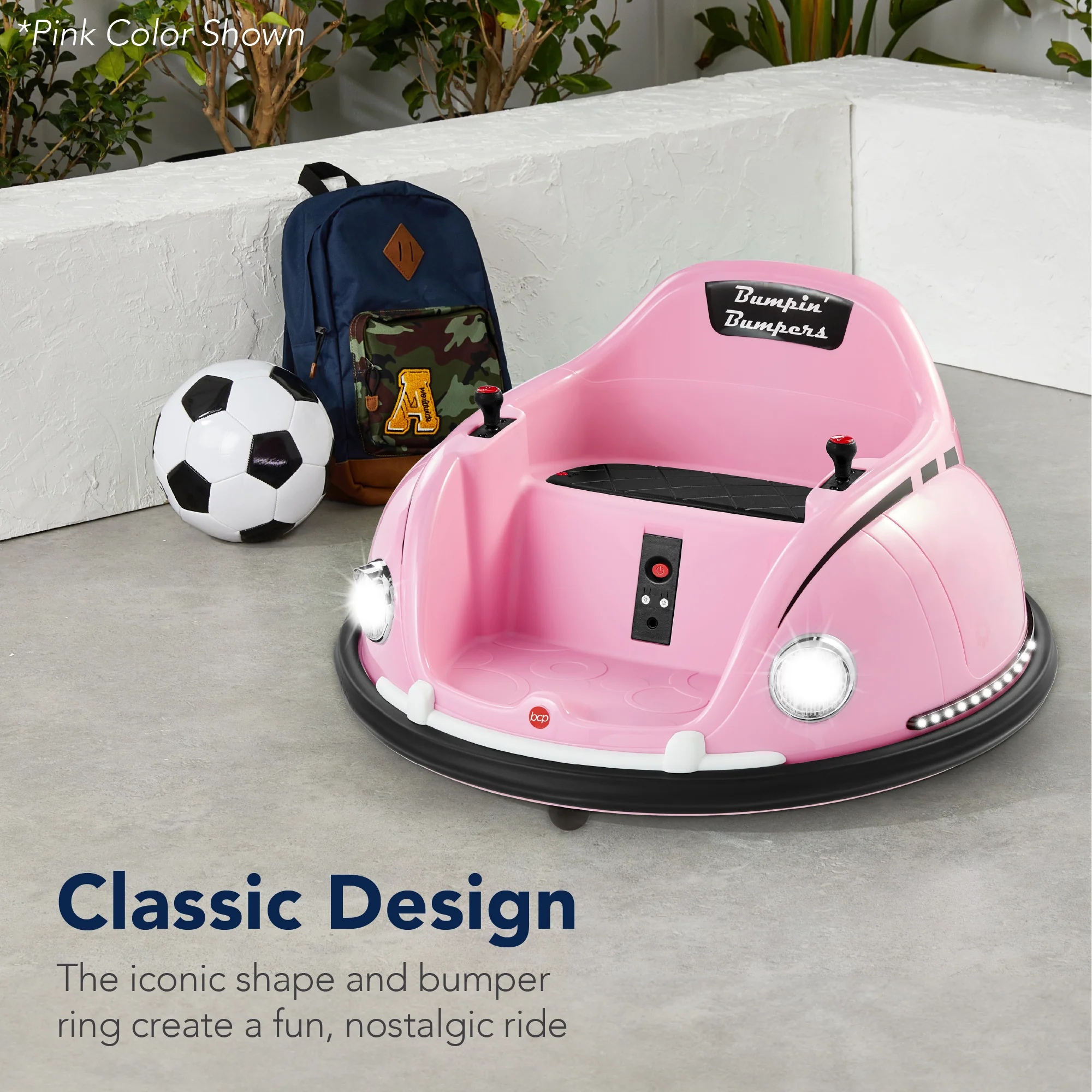 6V Kids Ride On Bumper Car Toy w/ Remote, Harness, Lights, 360 Degree Spin - Image 28