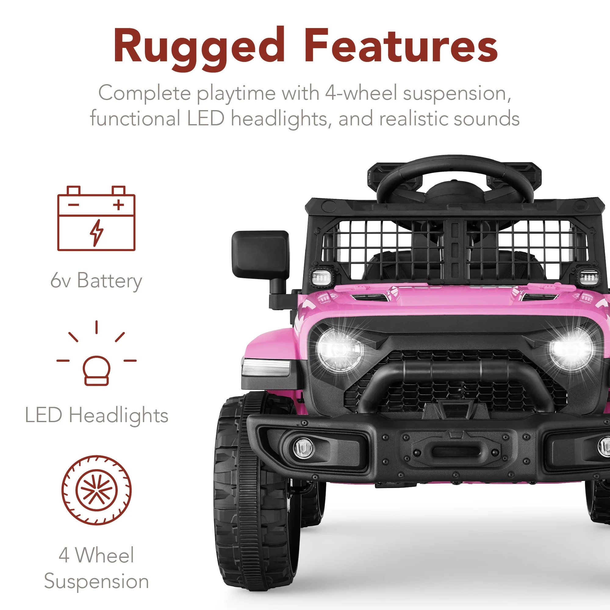6V Kids Ride-On Truck Car w/ Parent Remote Control, 4-Wheel Suspension - Image 34