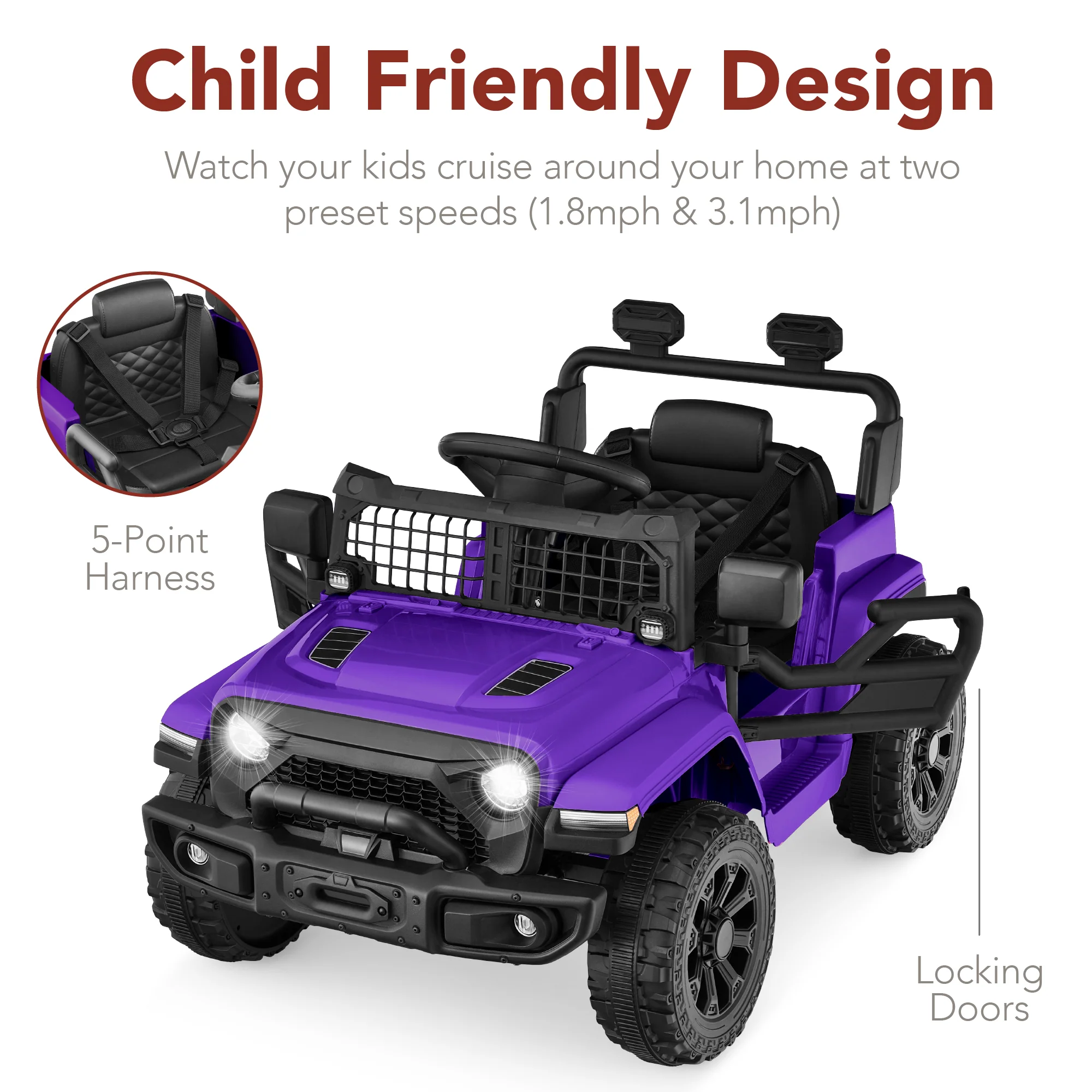 6V Kids Ride-On Truck Car w/ Parent Remote Control, 4-Wheel Suspension - Image 47
