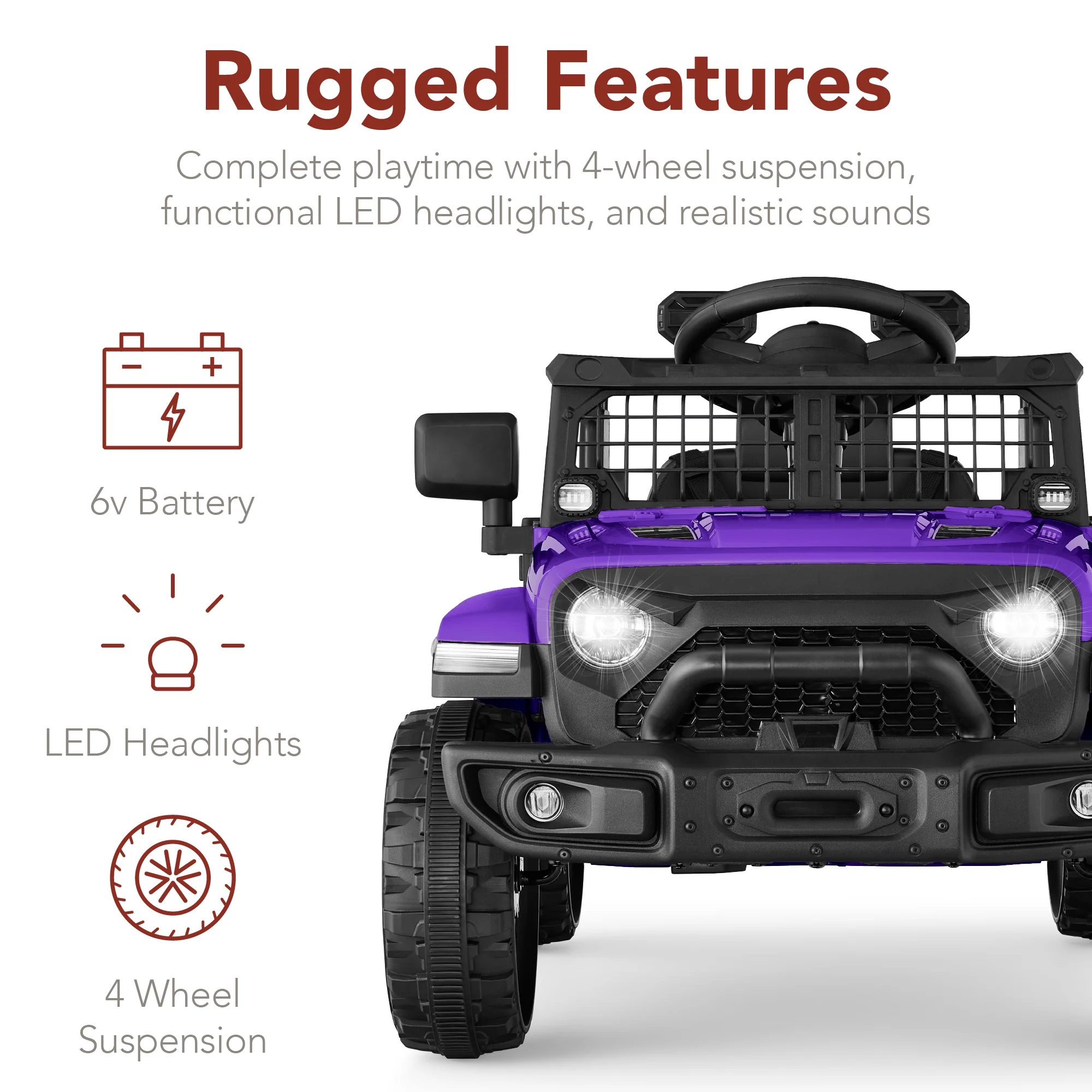 6V Kids Ride-On Truck Car w/ Parent Remote Control, 4-Wheel Suspension - Image 48