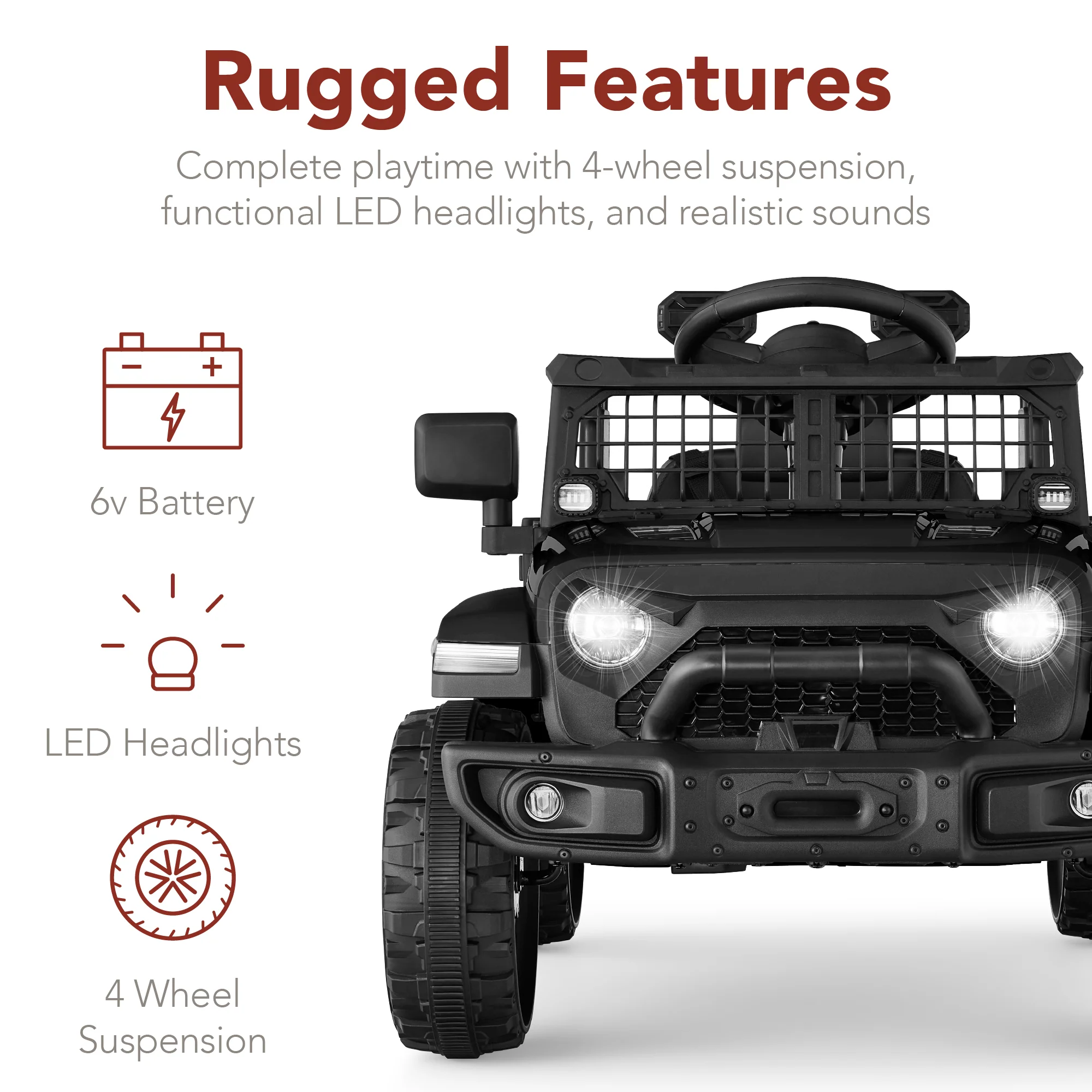 6V Kids Ride-On Truck Car w/ Parent Remote Control, 4-Wheel Suspension - Image 6