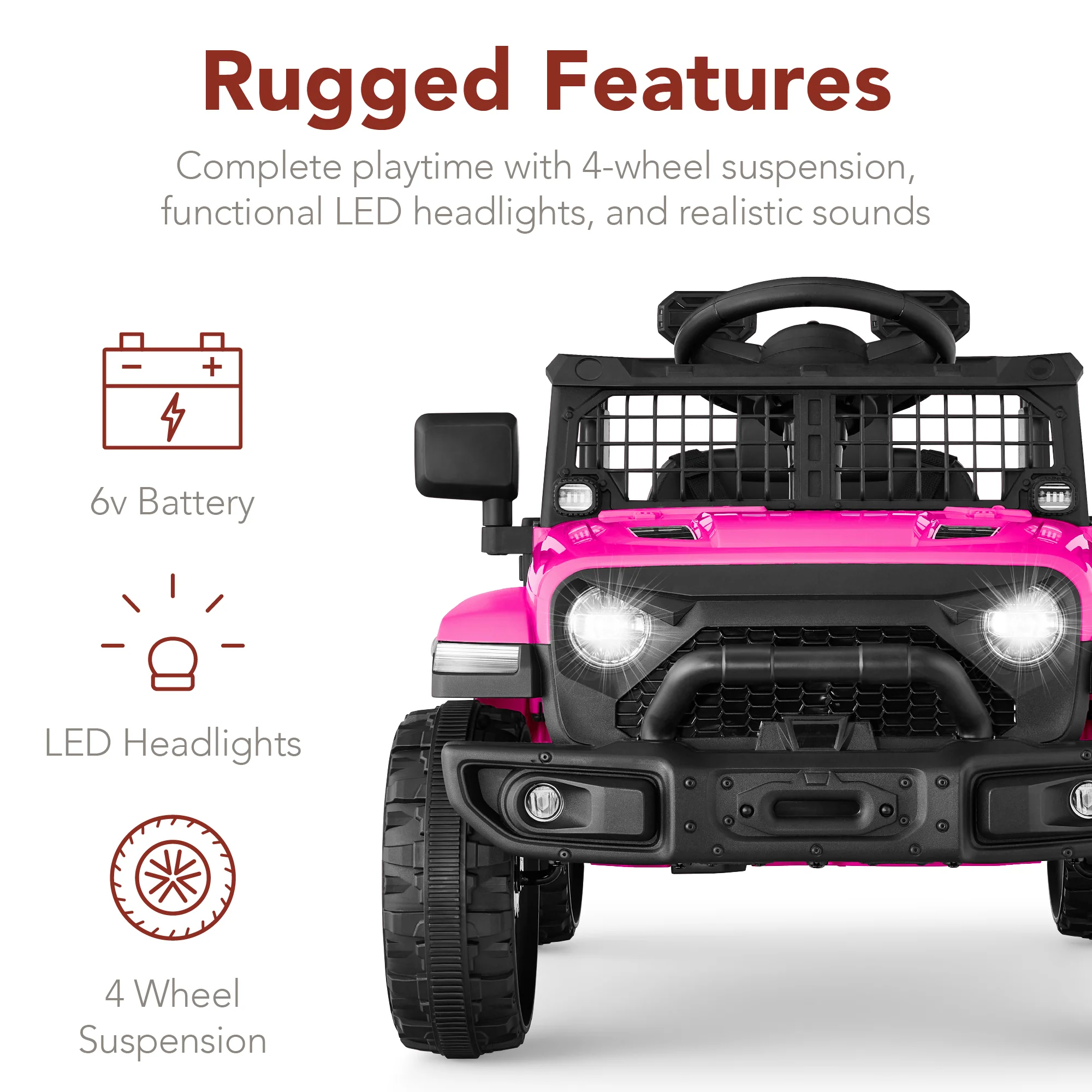 6V Kids Ride-On Truck Car w/ Parent Remote Control, 4-Wheel Suspension - Image 62
