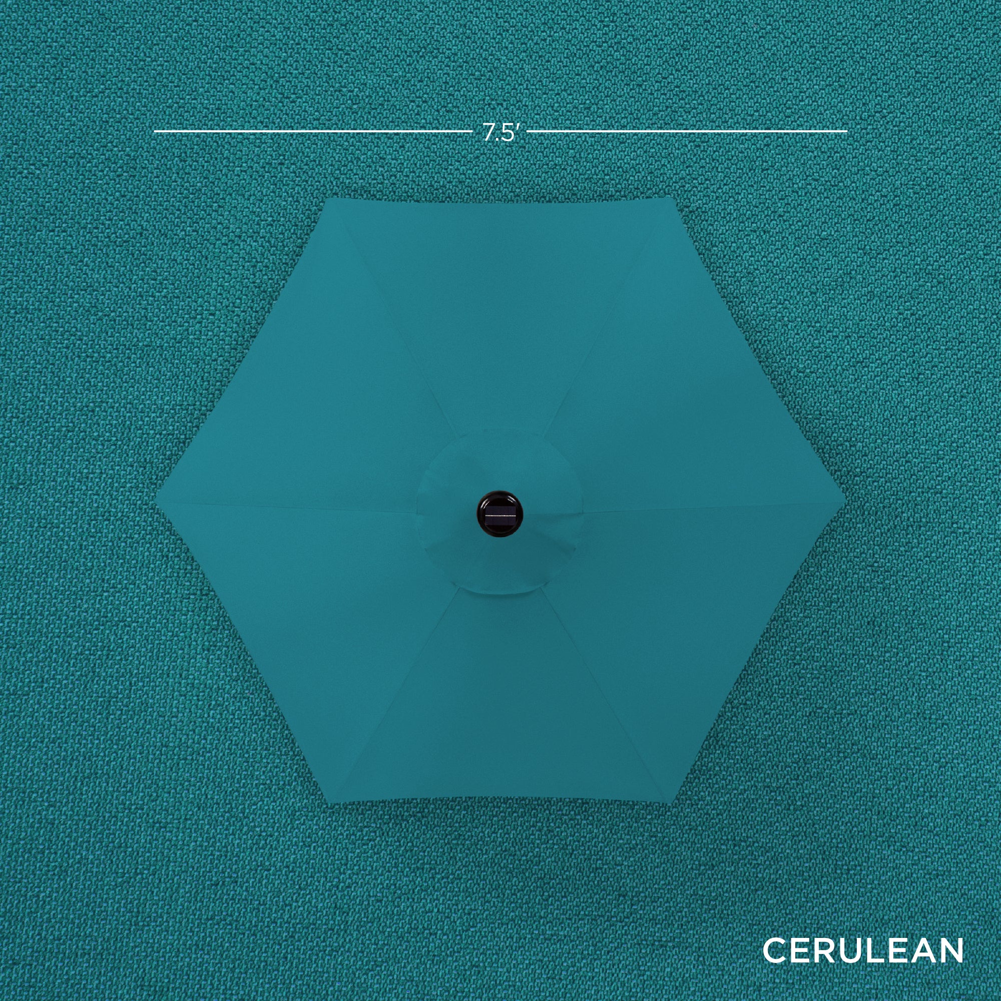 Outdoor Solar Patio Umbrella w/ Push Button Tilt, Crank Lift - 7.5ft - Image 88