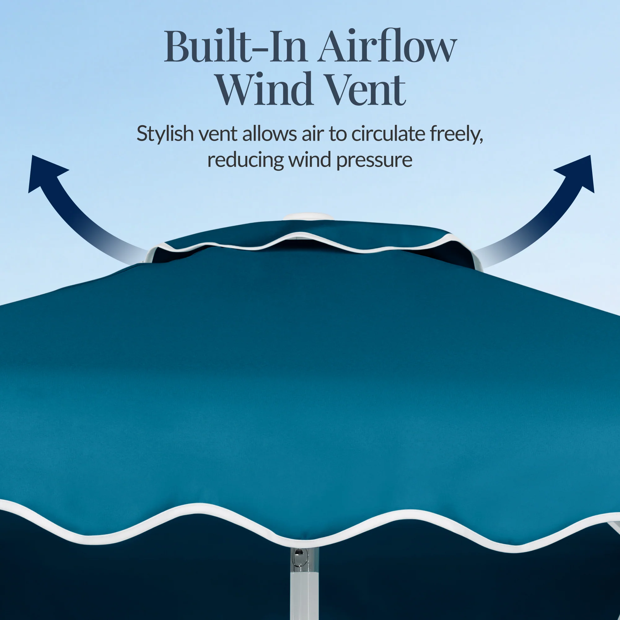 7.5ft Patio Market Umbrella,Wavy Trim, UV-Fade-Resistant, Crank & Tilt - Image 30