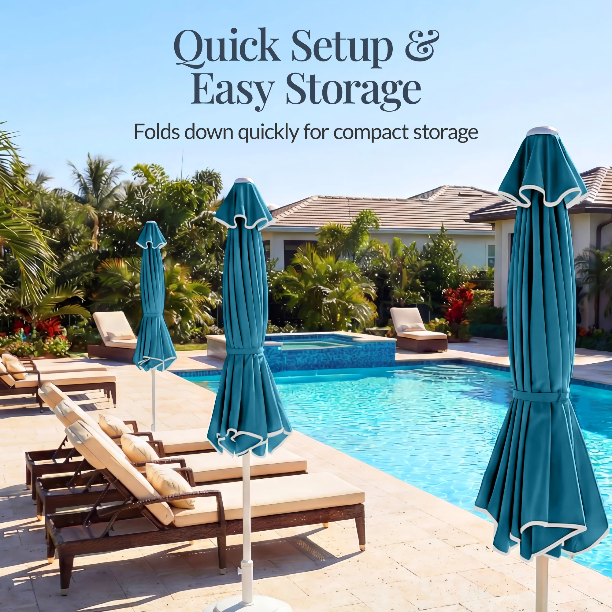 7.5ft Patio Market Umbrella,Wavy Trim, UV-Fade-Resistant, Crank & Tilt - Image 32