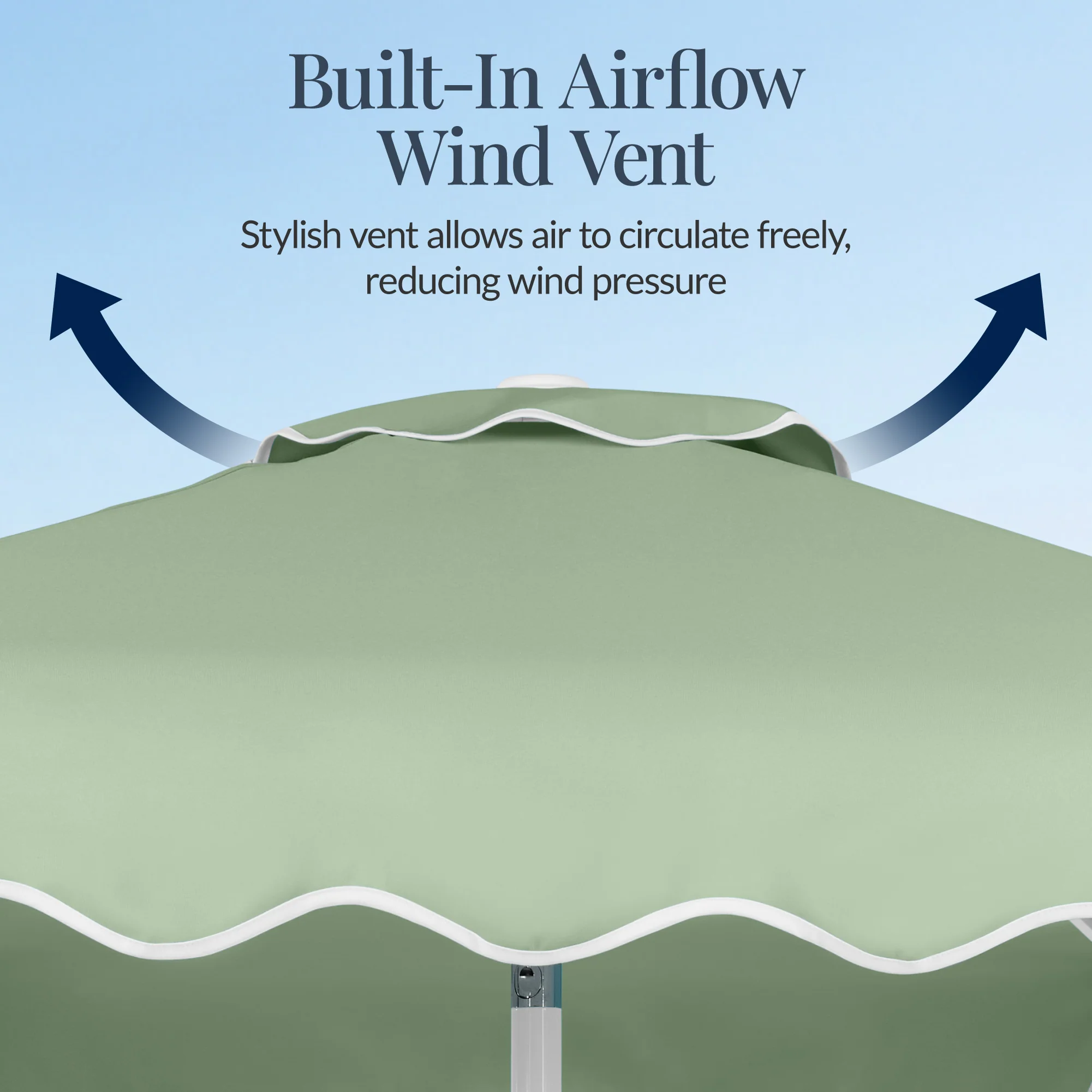 7.5ft Patio Market Umbrella,Wavy Trim, UV-Fade-Resistant, Crank & Tilt - Image 38