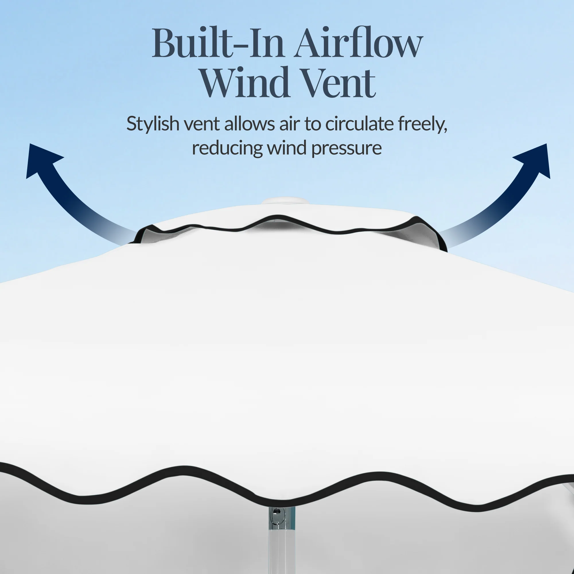 7.5ft Patio Market Umbrella,Wavy Trim, UV-Fade-Resistant, Crank & Tilt - Image 46